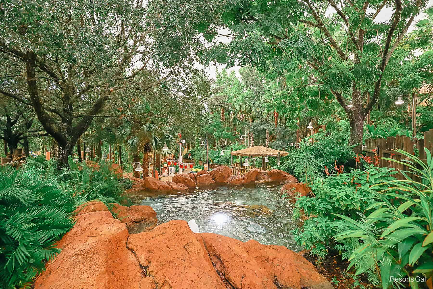 the springs at the top of the pool area at the Samawati Springs Pool 