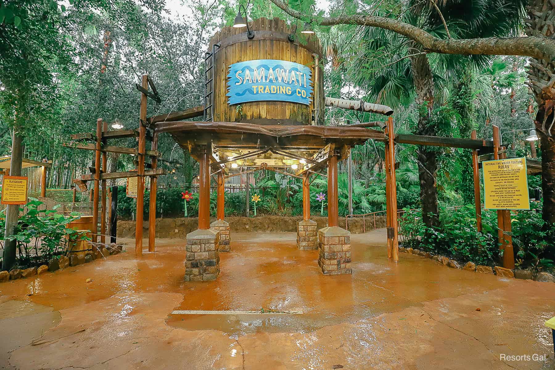 the water tower feature at Uwanja Camp at Kidani Village 