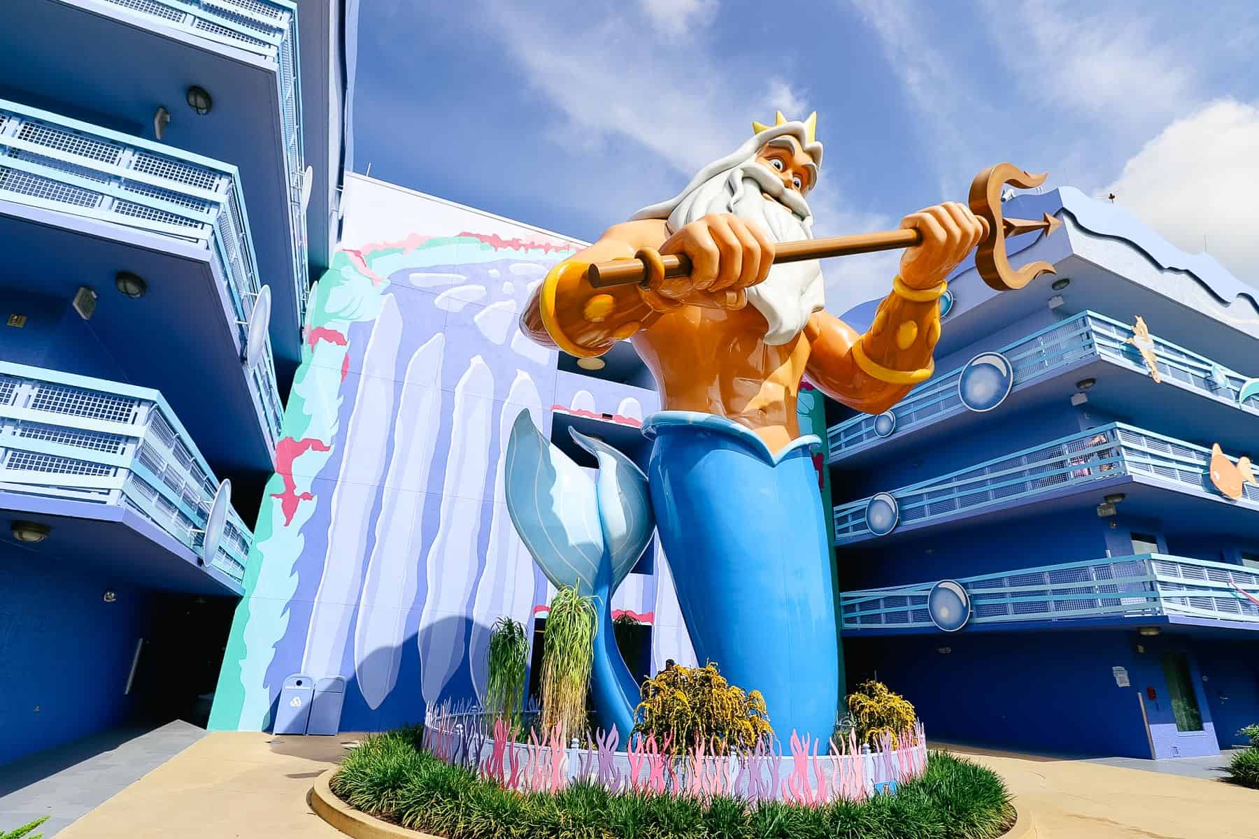 giant statue of King Triton with his trident 