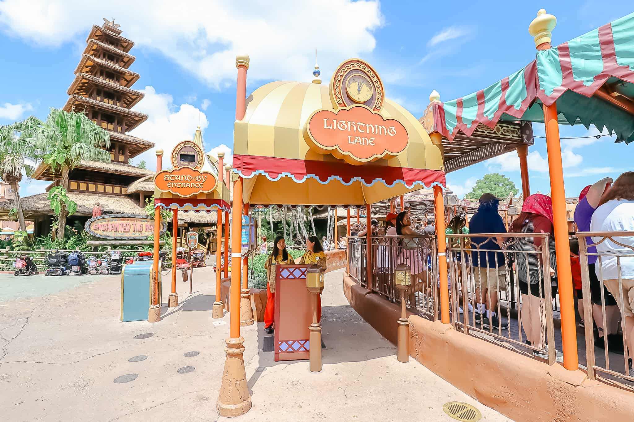 the Lightning Lane entrance for Magic Carpets 