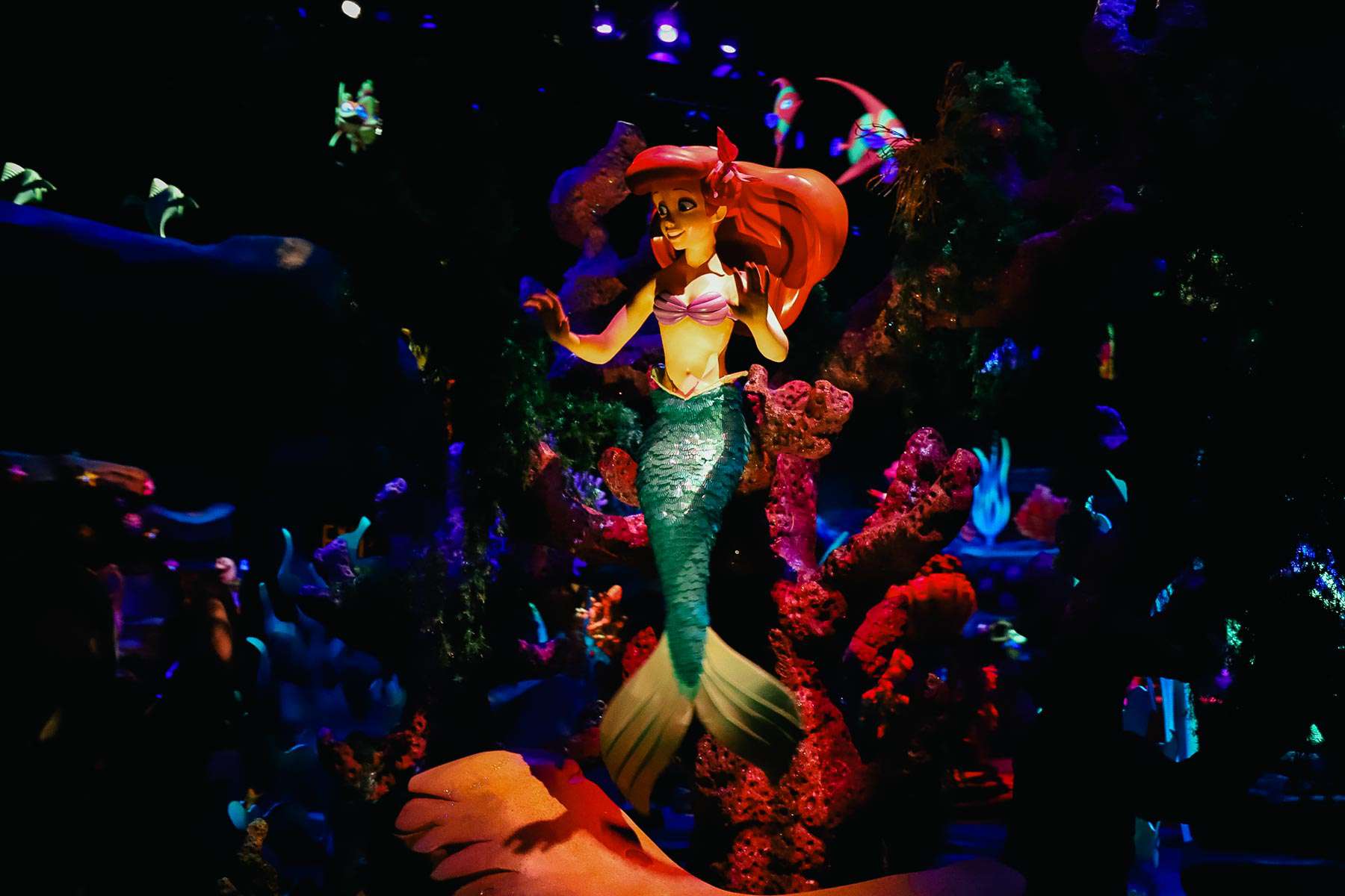 Passing Ariel on her attraction at Magic Kingdom After Hours.