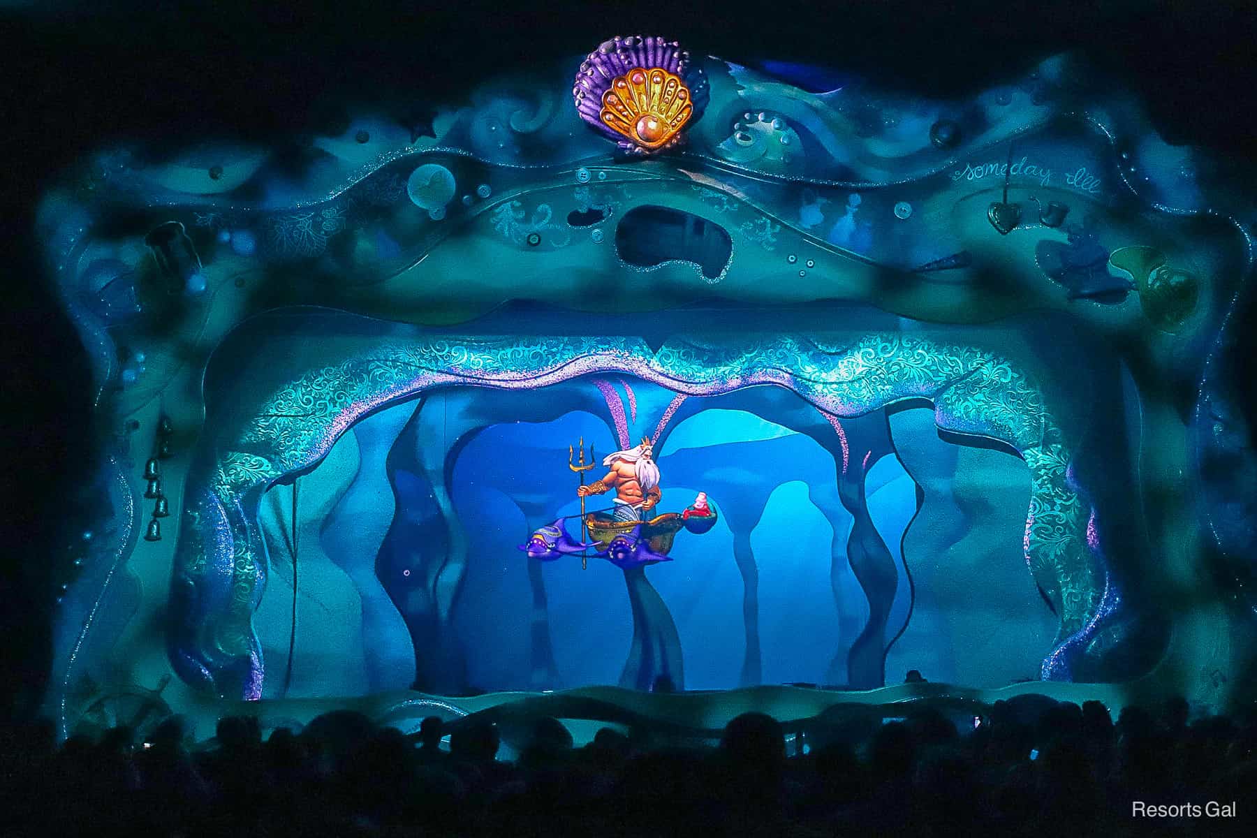 the first scene shows King Triton on the screen with Sebastian