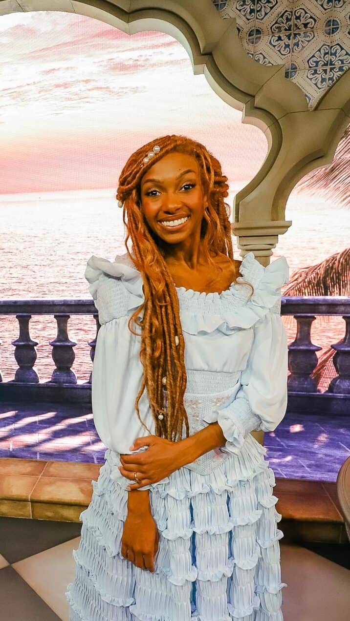 Ariel in land form at her Disney World character meet and greet. 