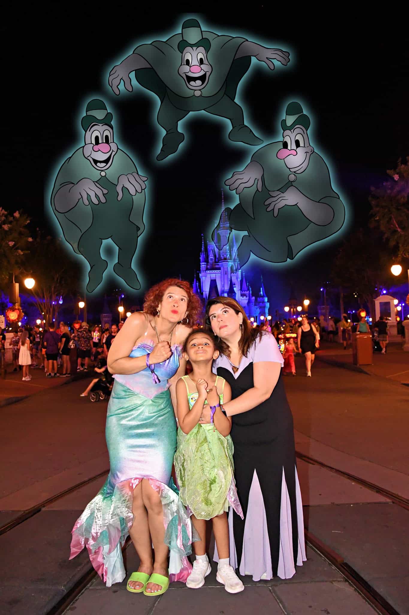 three Lonesome Ghosts magic shot during Mickey's Halloween Party 