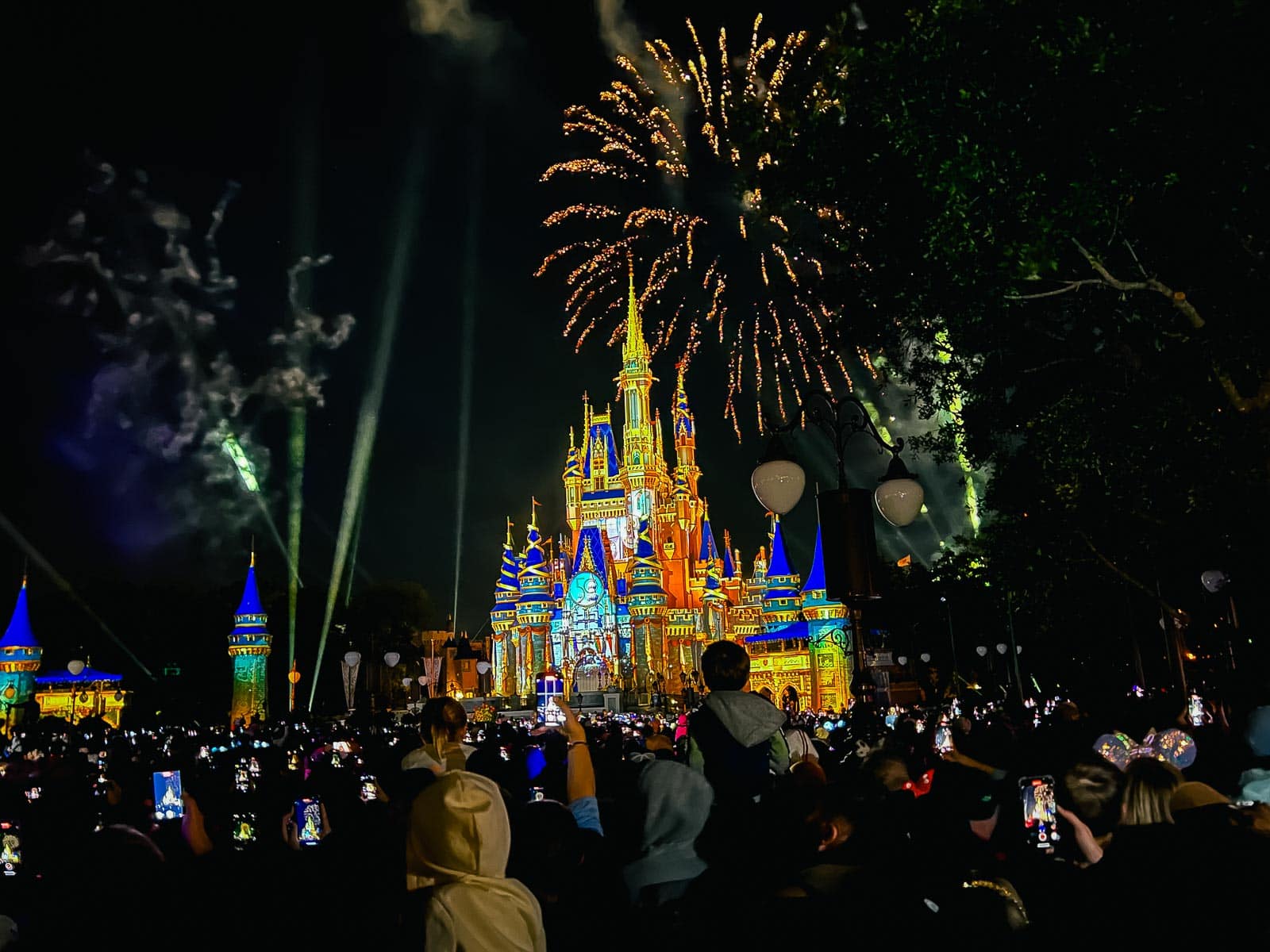 Guests watching the fireworks before After Hours at Magic Kingdom begins. 