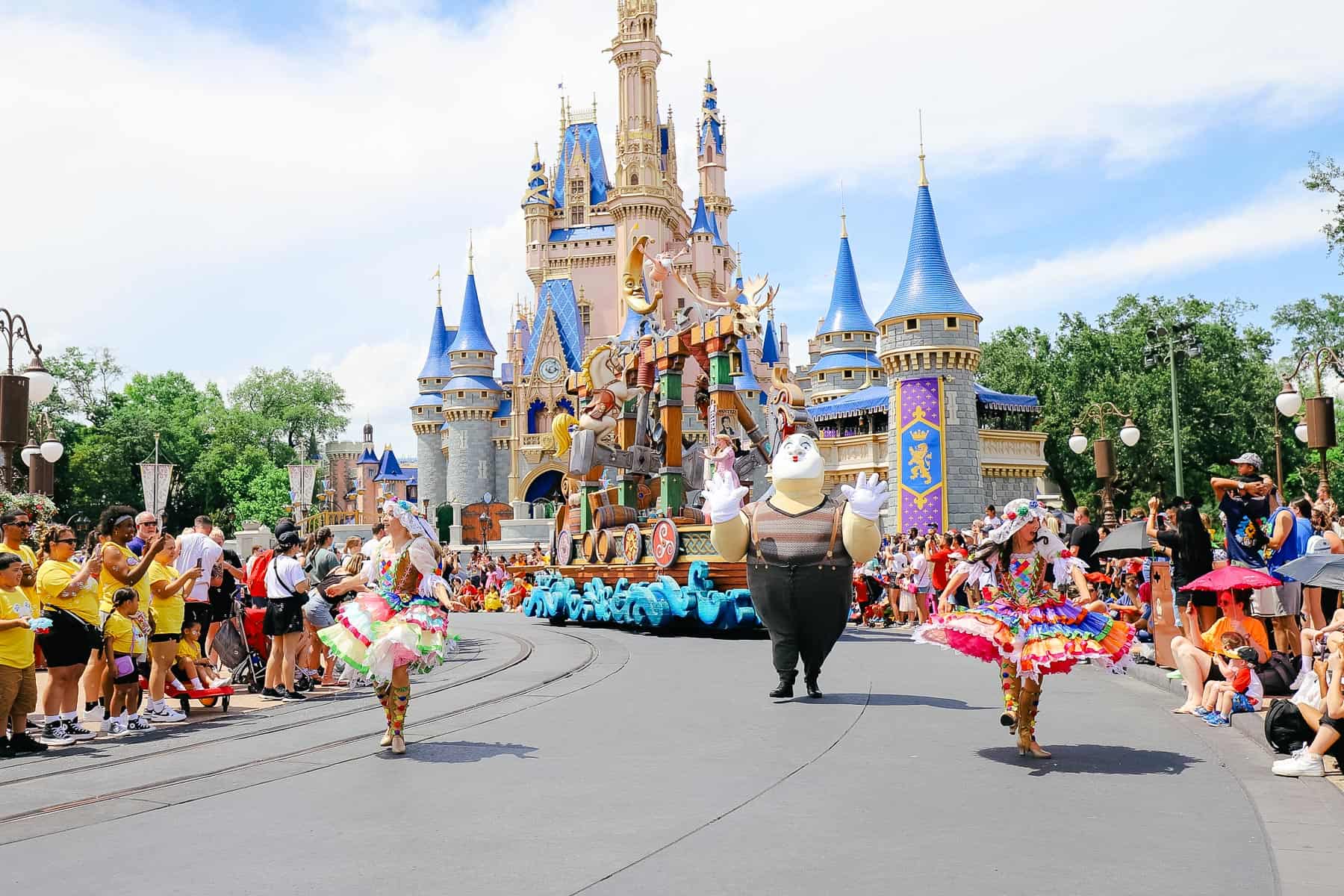 Characters at Magic Kingdom in parade 