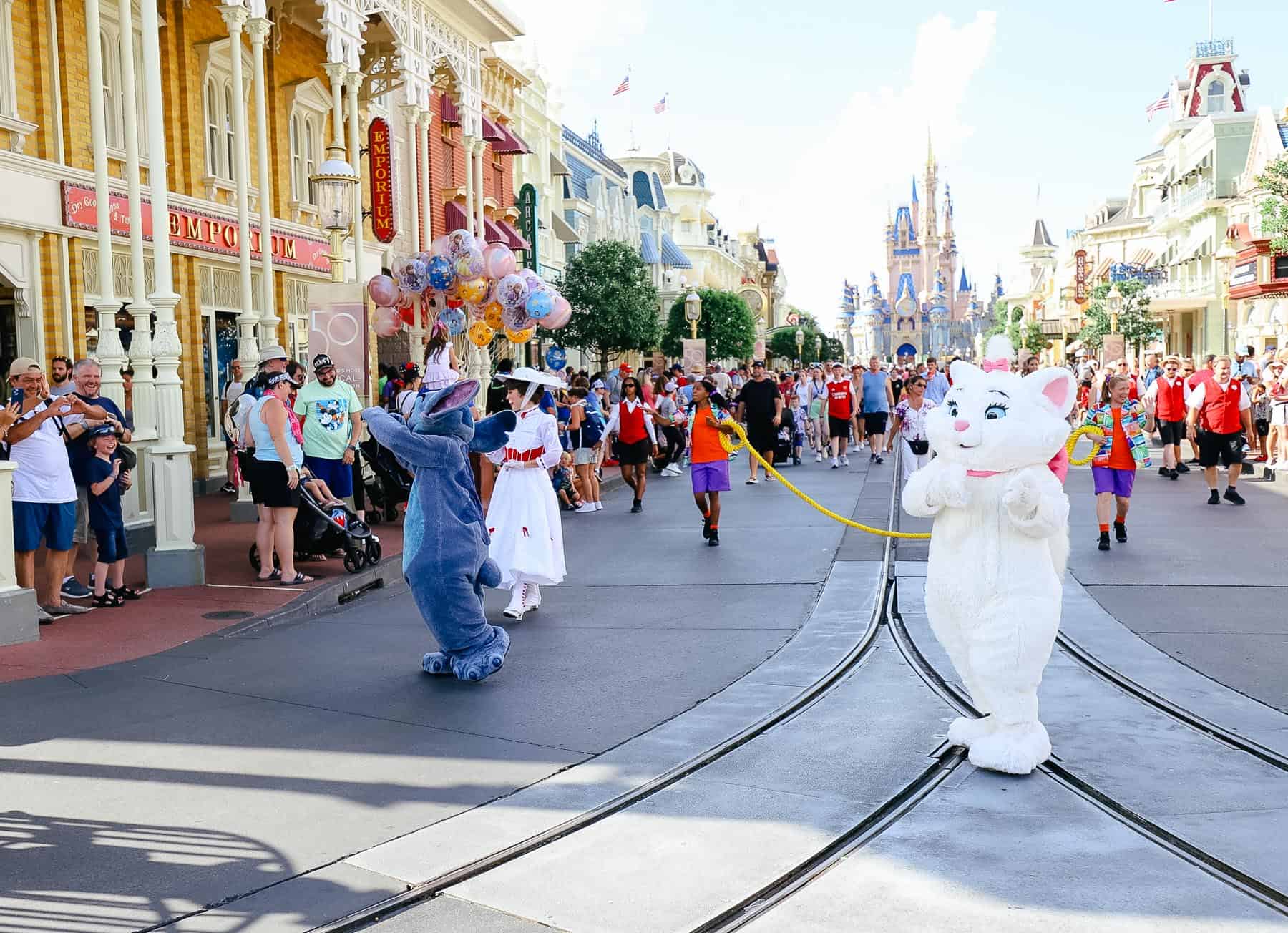 Marie, Stitch, and Mary Poppins at Magic Kingdom 