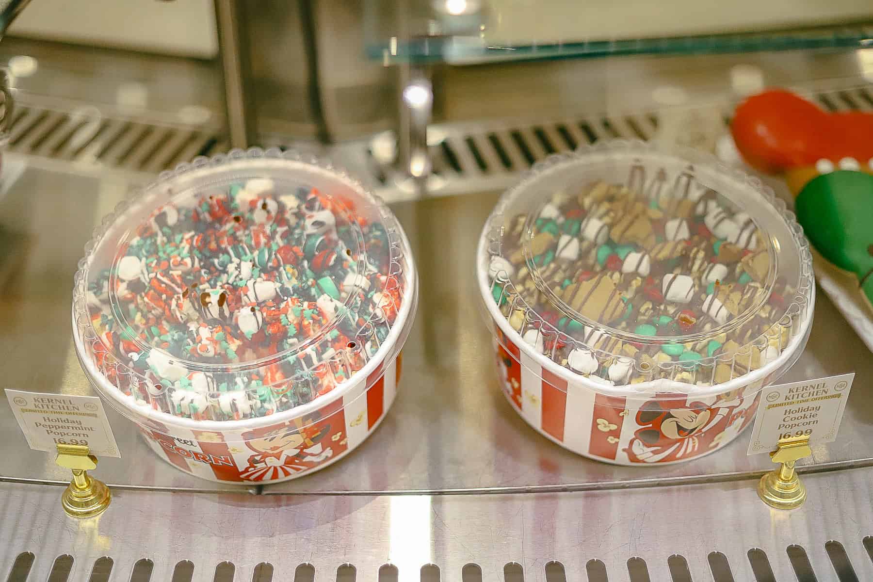 two flavors of popcorn during Christmas at Magic Kingdom 