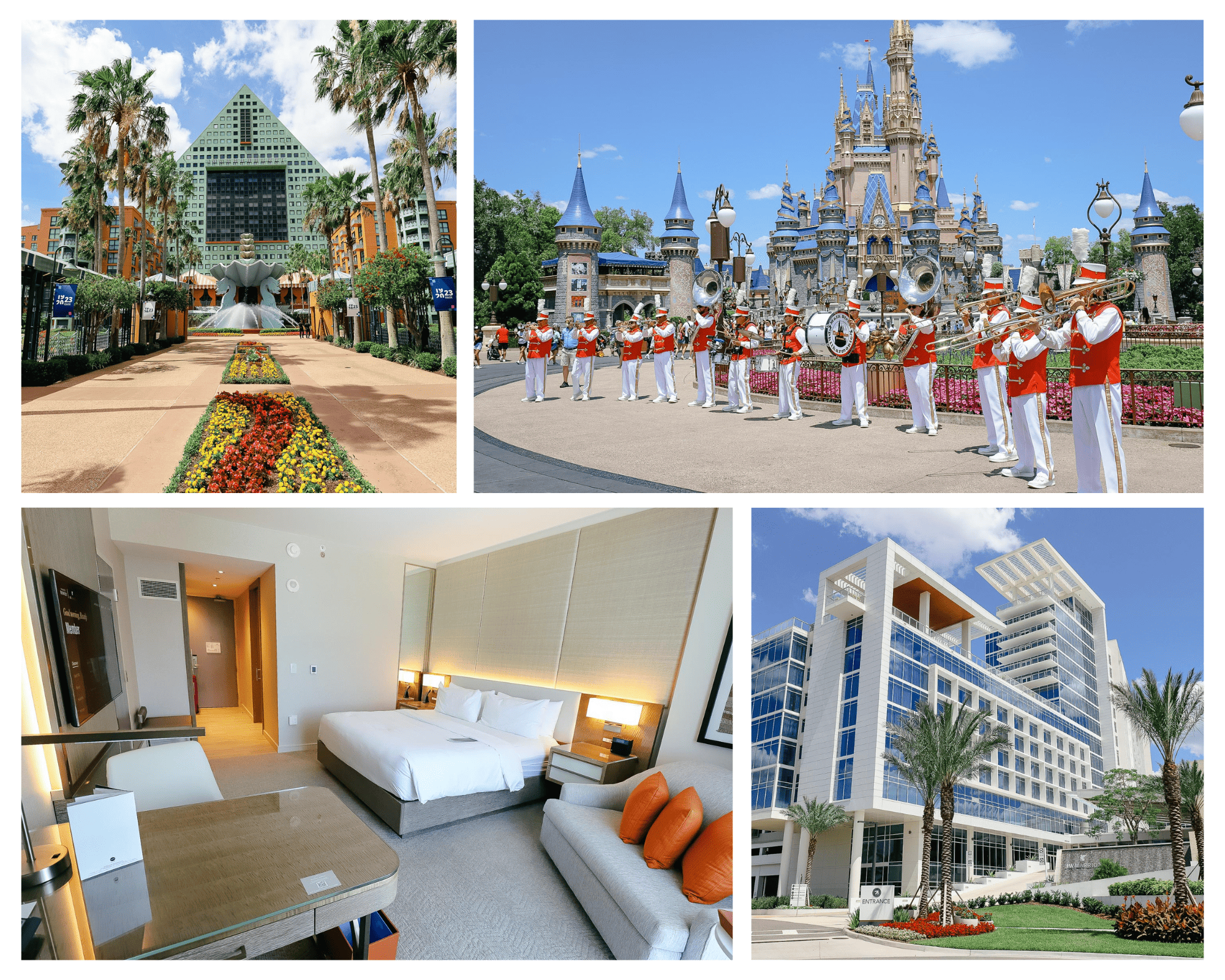 a collage of the best Marriott Hotels near Disney World