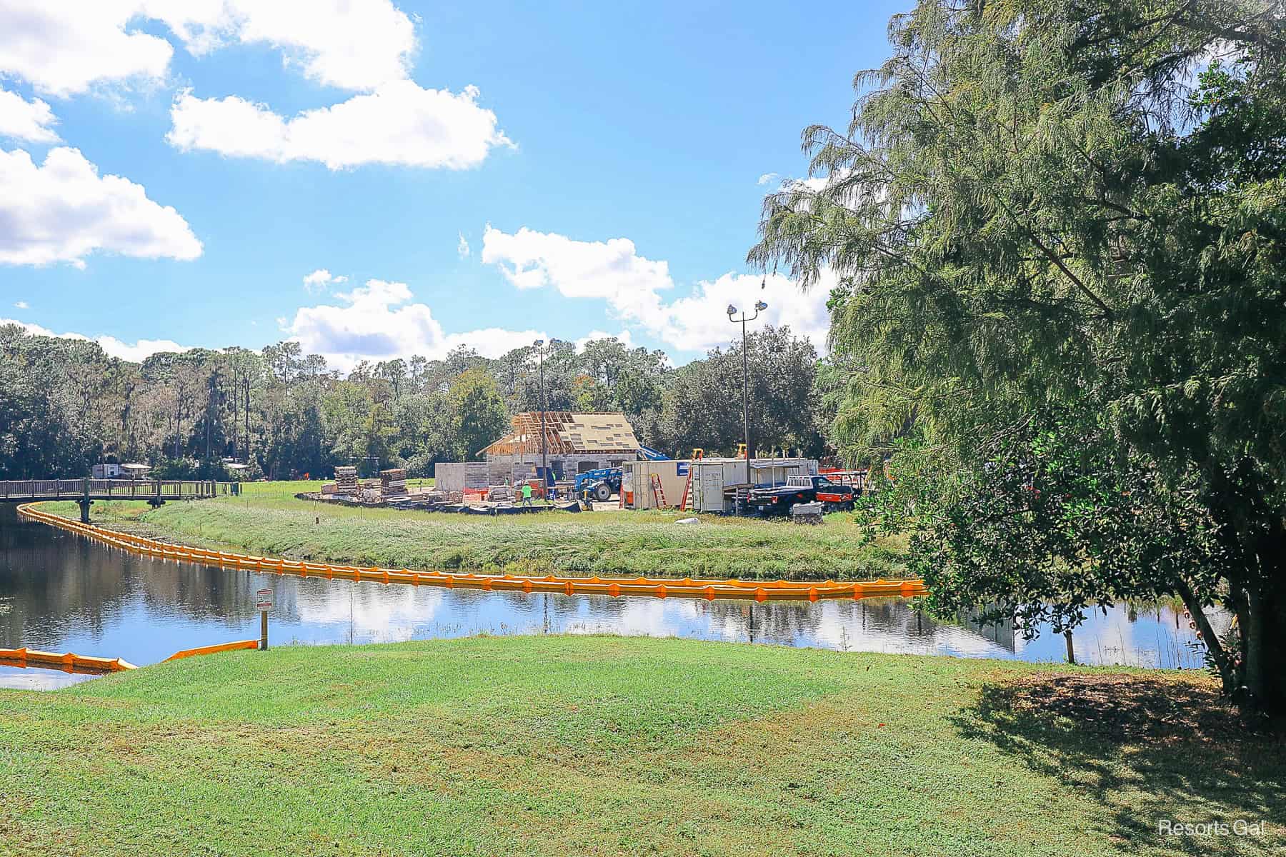 the roof of a building being constructed at Fort Wilderness