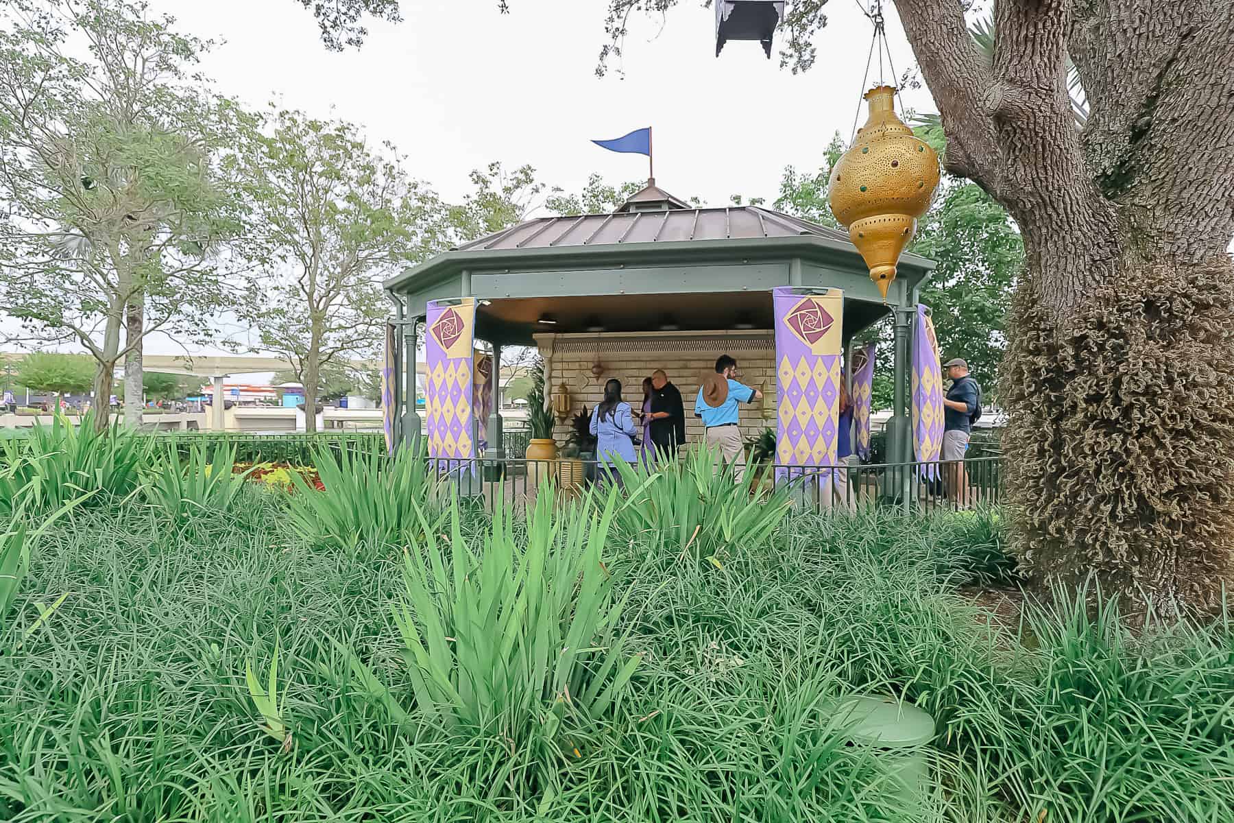 Asha's meet and greet location in the gazebo at Epcot 