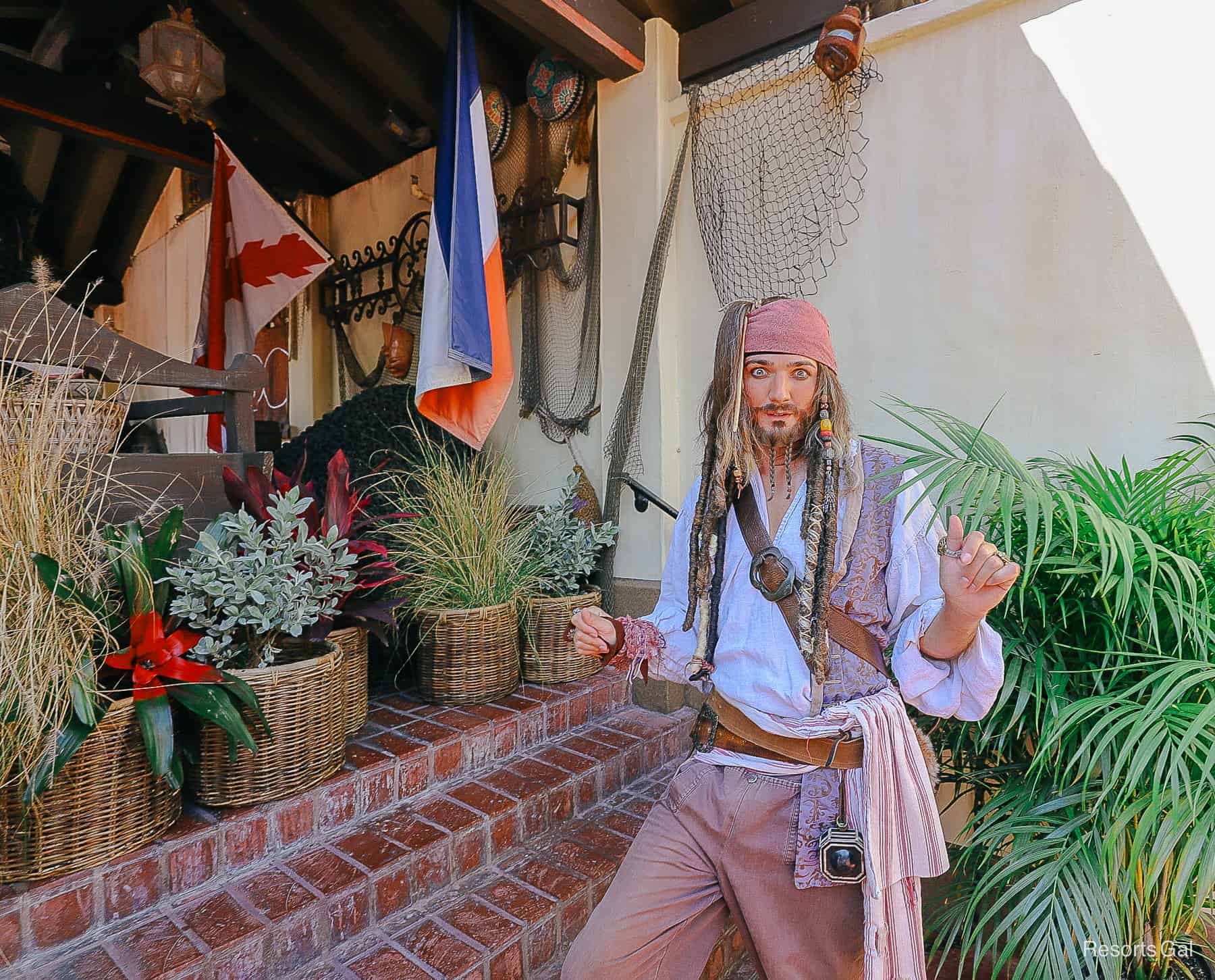 Jack Sparrow near the Adventureland stage. 