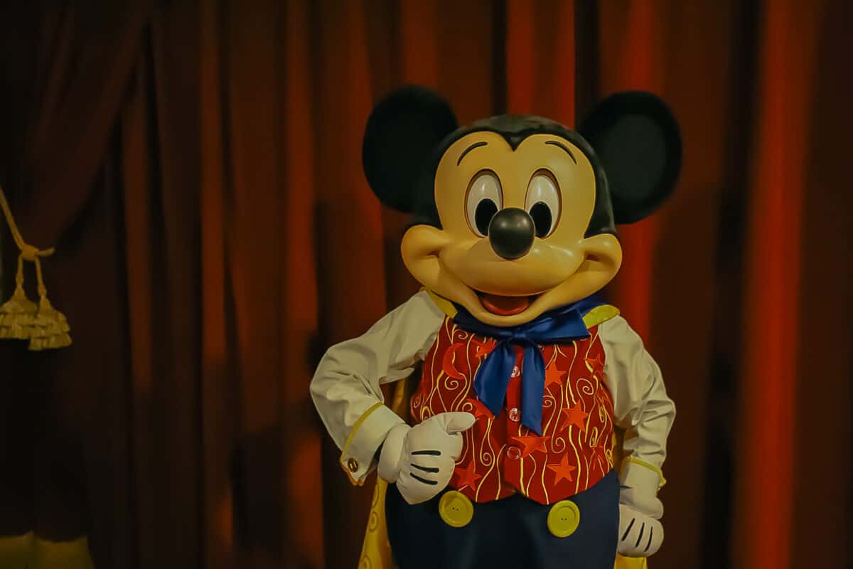 Mickey Mouse at his Town Square Theater character meet-and-greet.