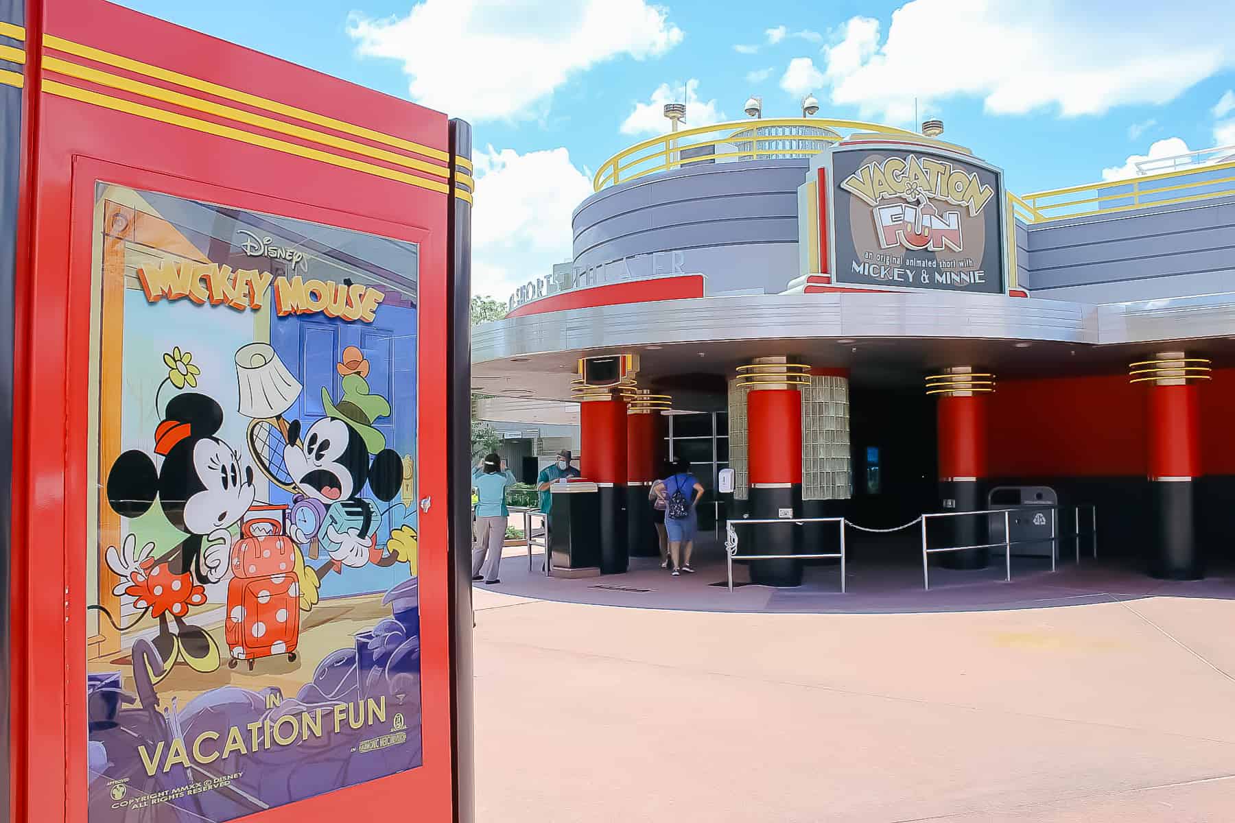marquee for Mickey and Minnie Mouse in Vacation Fun at Hollywood Studios 