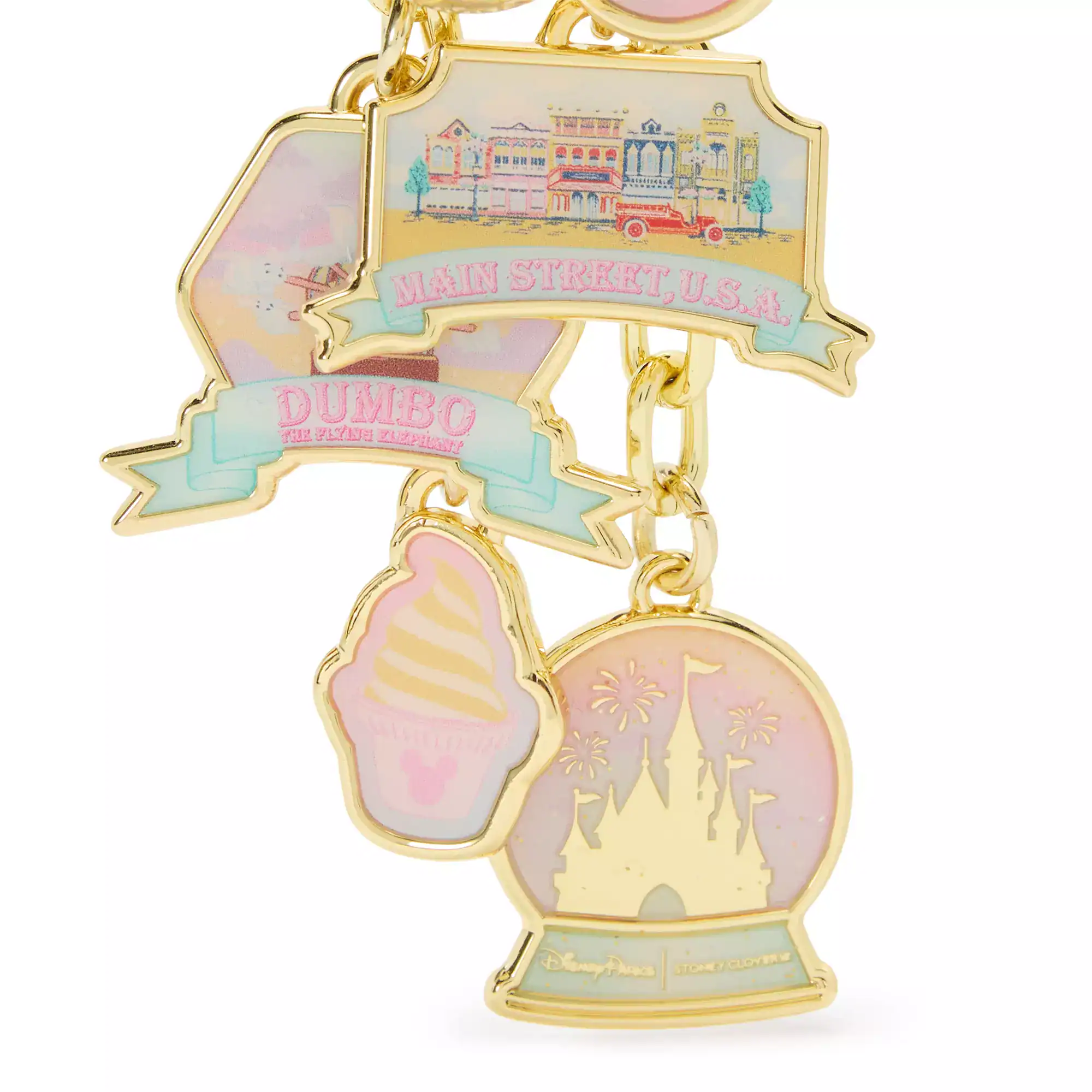 the different tags on the new parks bag charm 