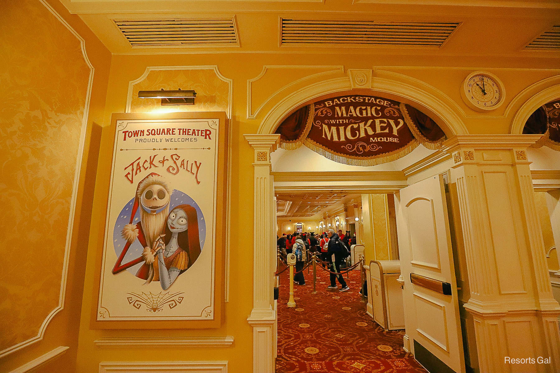 a sign for the Jack and Sally meet-and-greet during the Christmas Party 