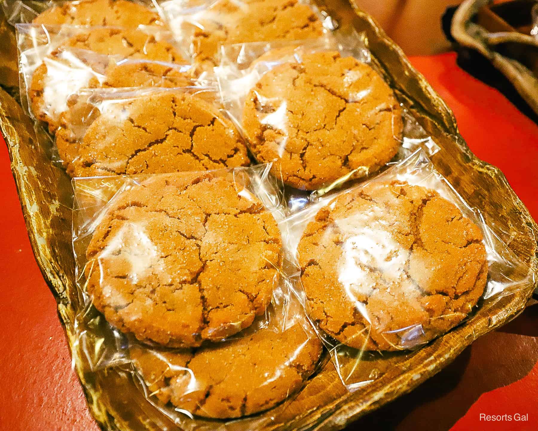 a basket of individually wrapped cookies