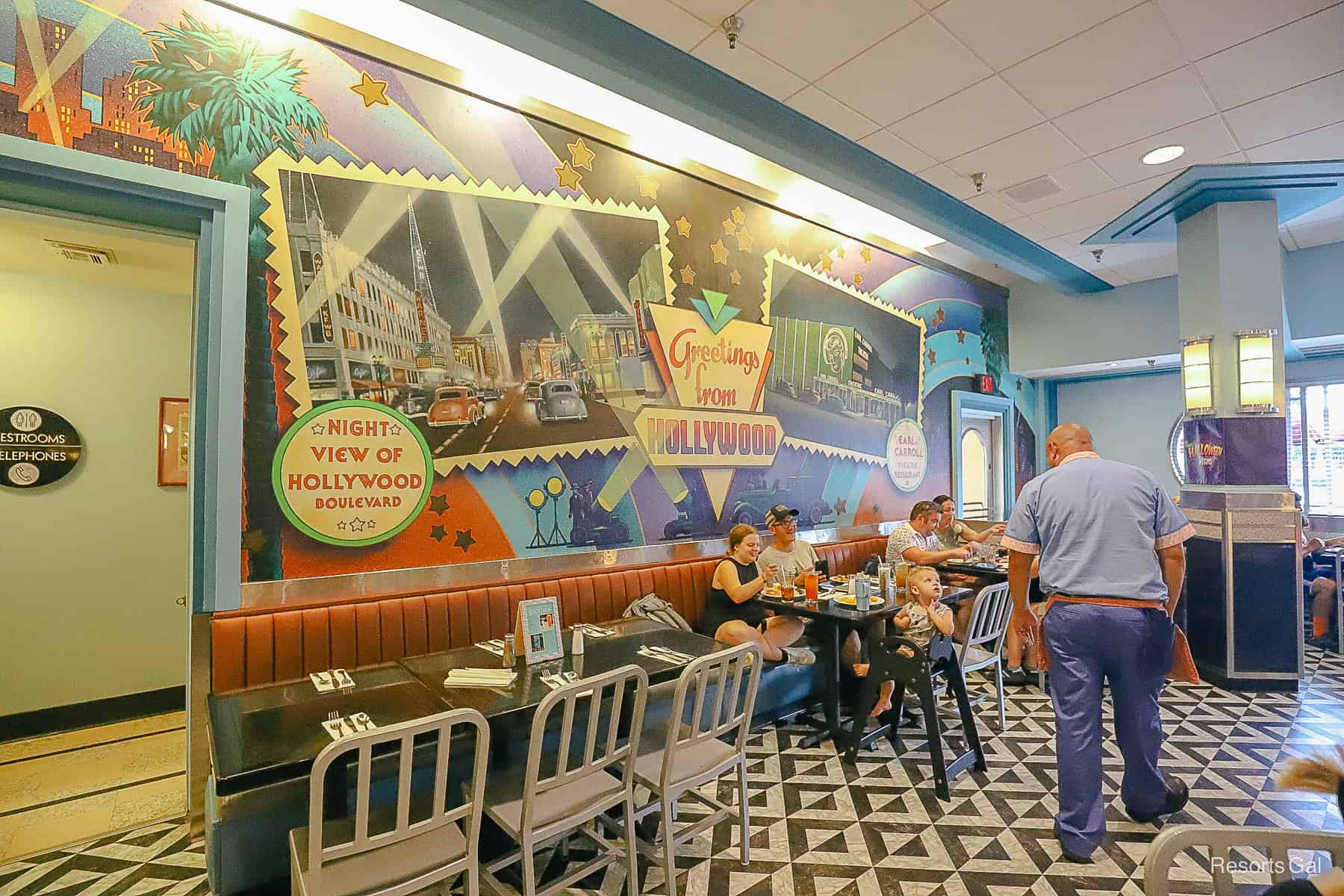 the decor and style of the diner restaurant 