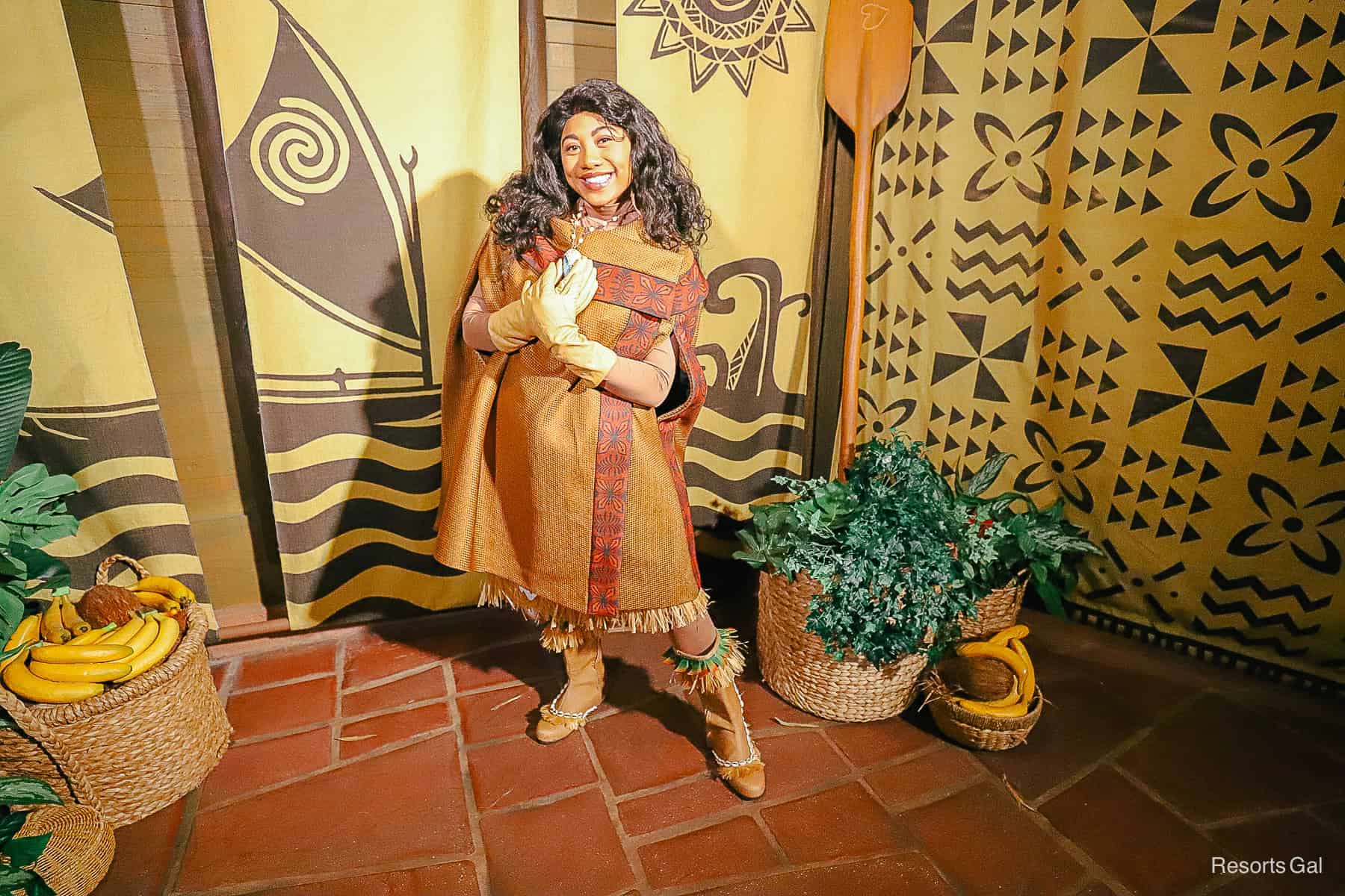 Moana in her winter wardrobe during the Christmas Party at Magic Kingdom. 