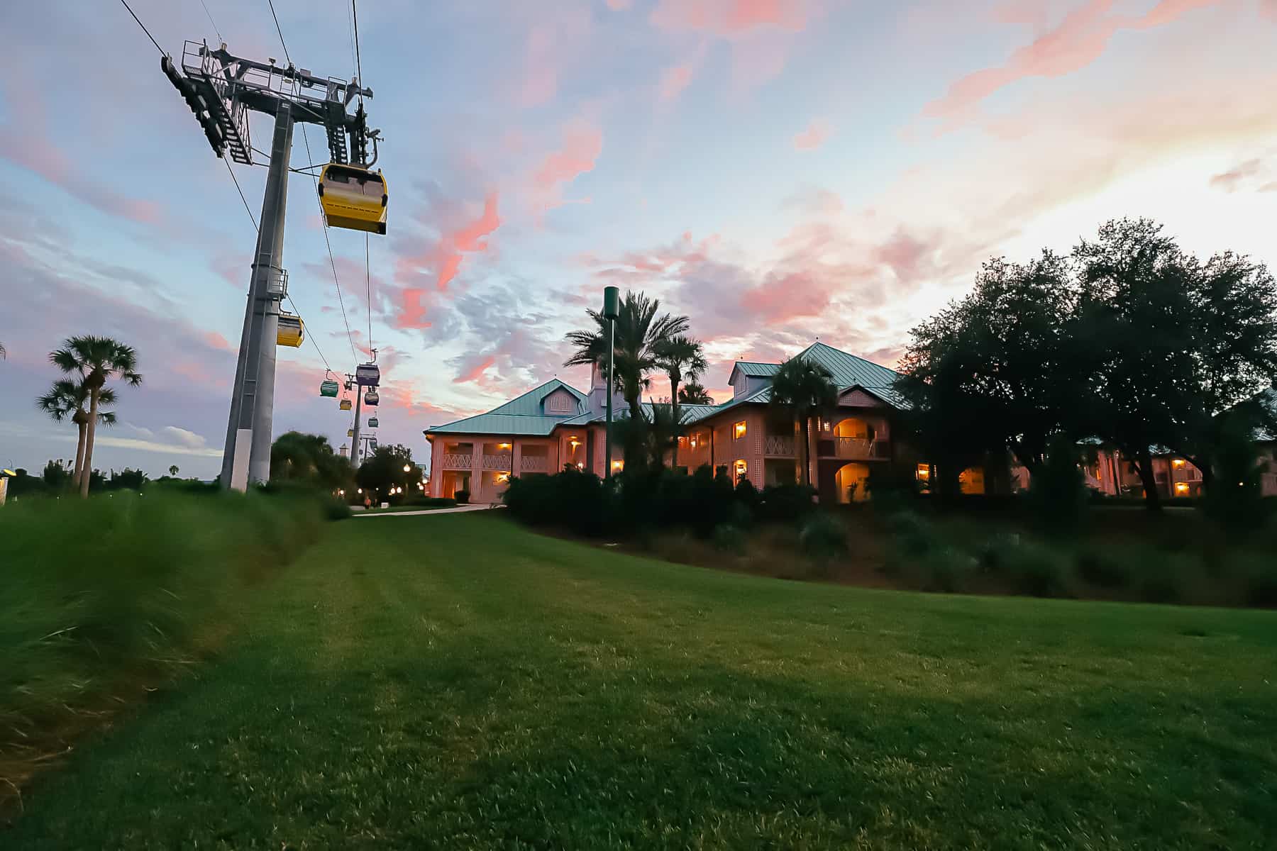 Caribbean Beach Skyliner at sunset 