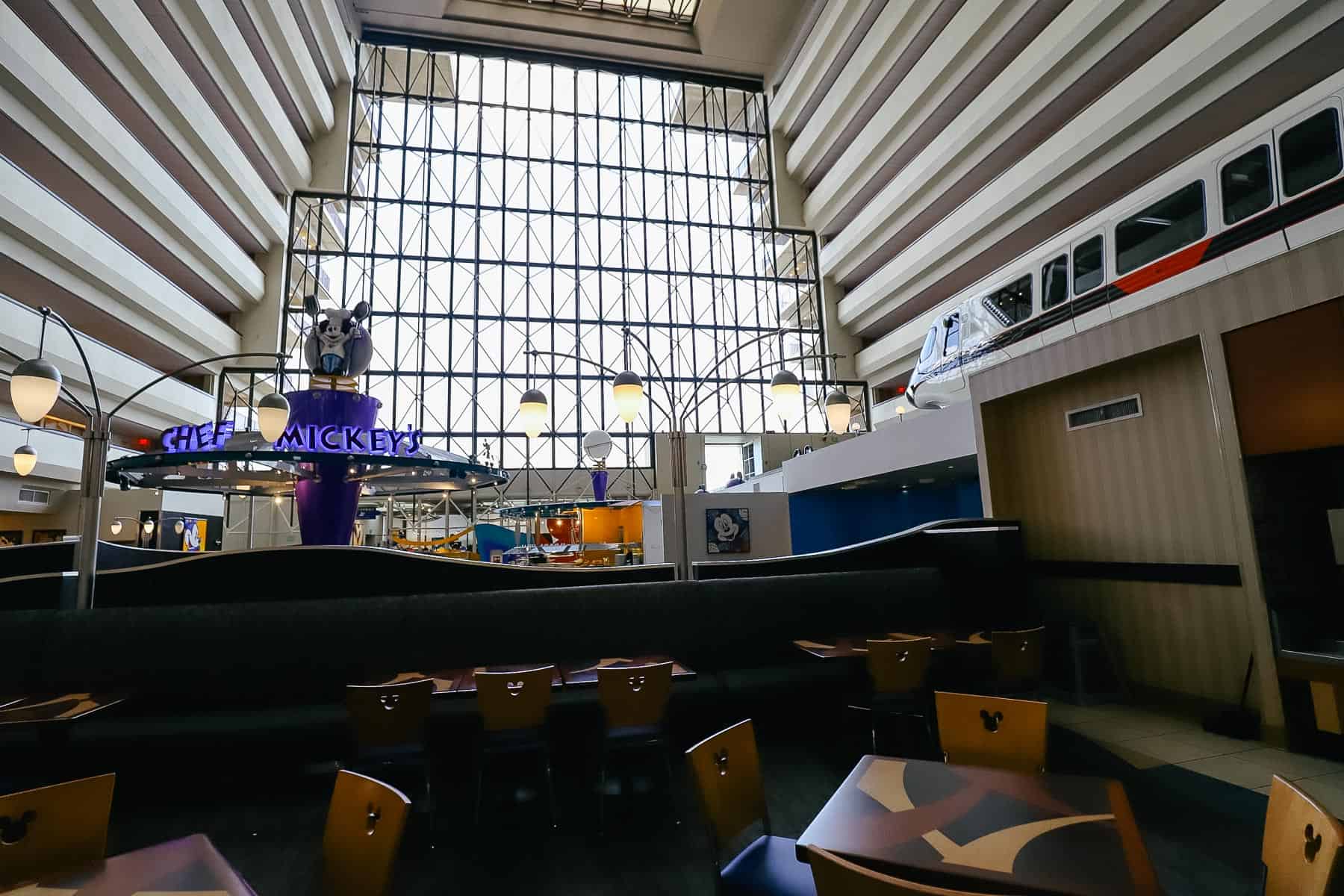 the monorail inside Disney's Contemporary