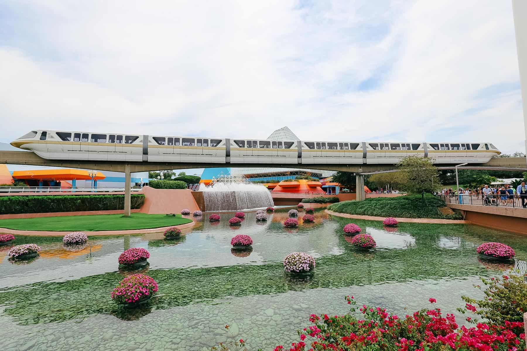 the monorail passing through Epcot 