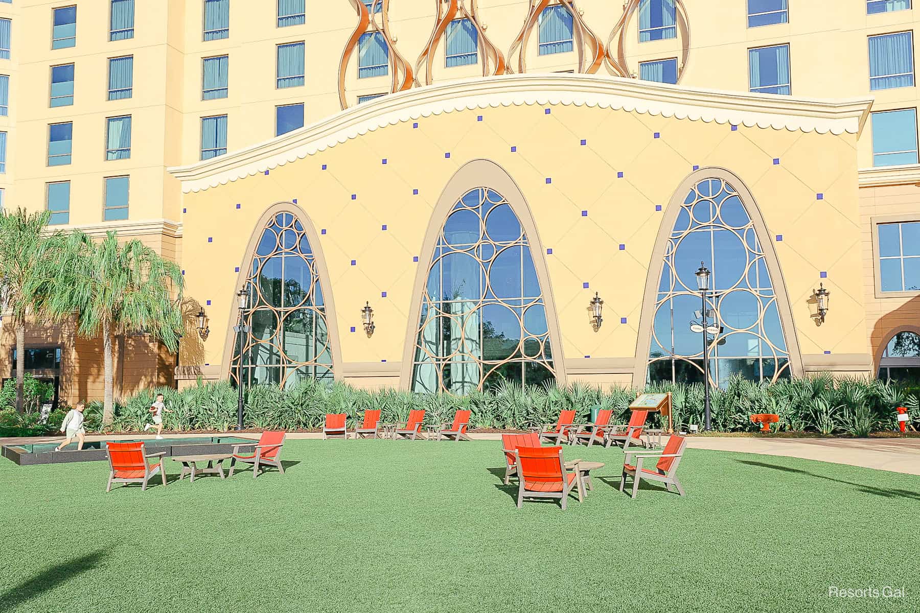 the lawn where Movies Under the Stars are held at Gran Destino Tower and Coronado Springs