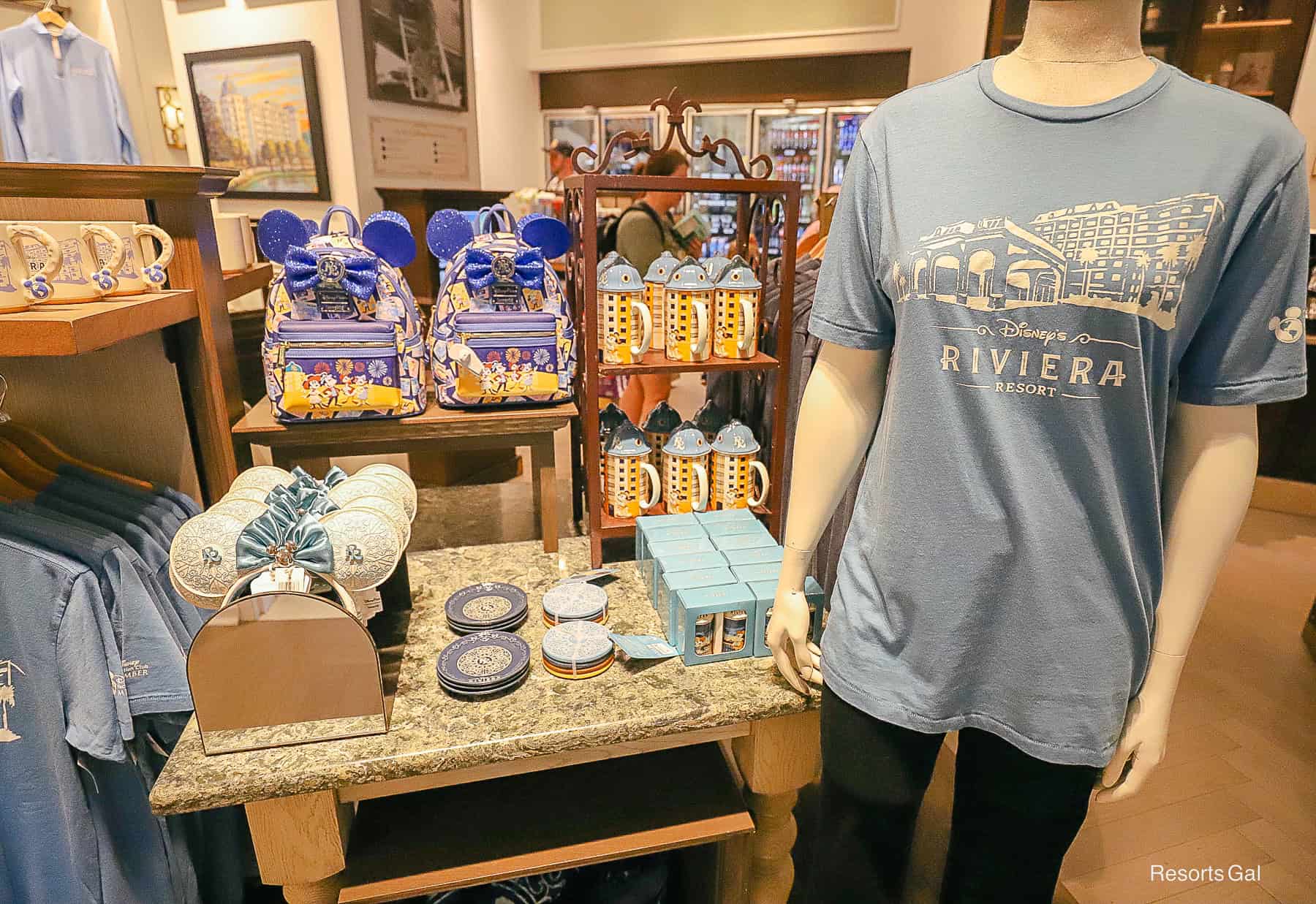 a display with merchandise at Riviera Resort