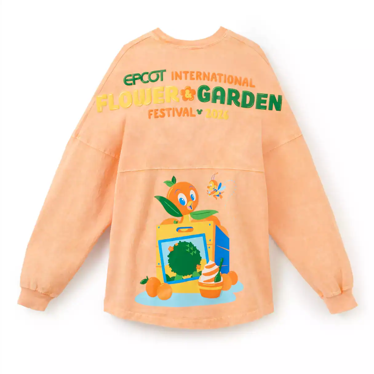 back side of a peach festival logo 2026 Epcot International Flower and Garden Festival Spirit Jersey 