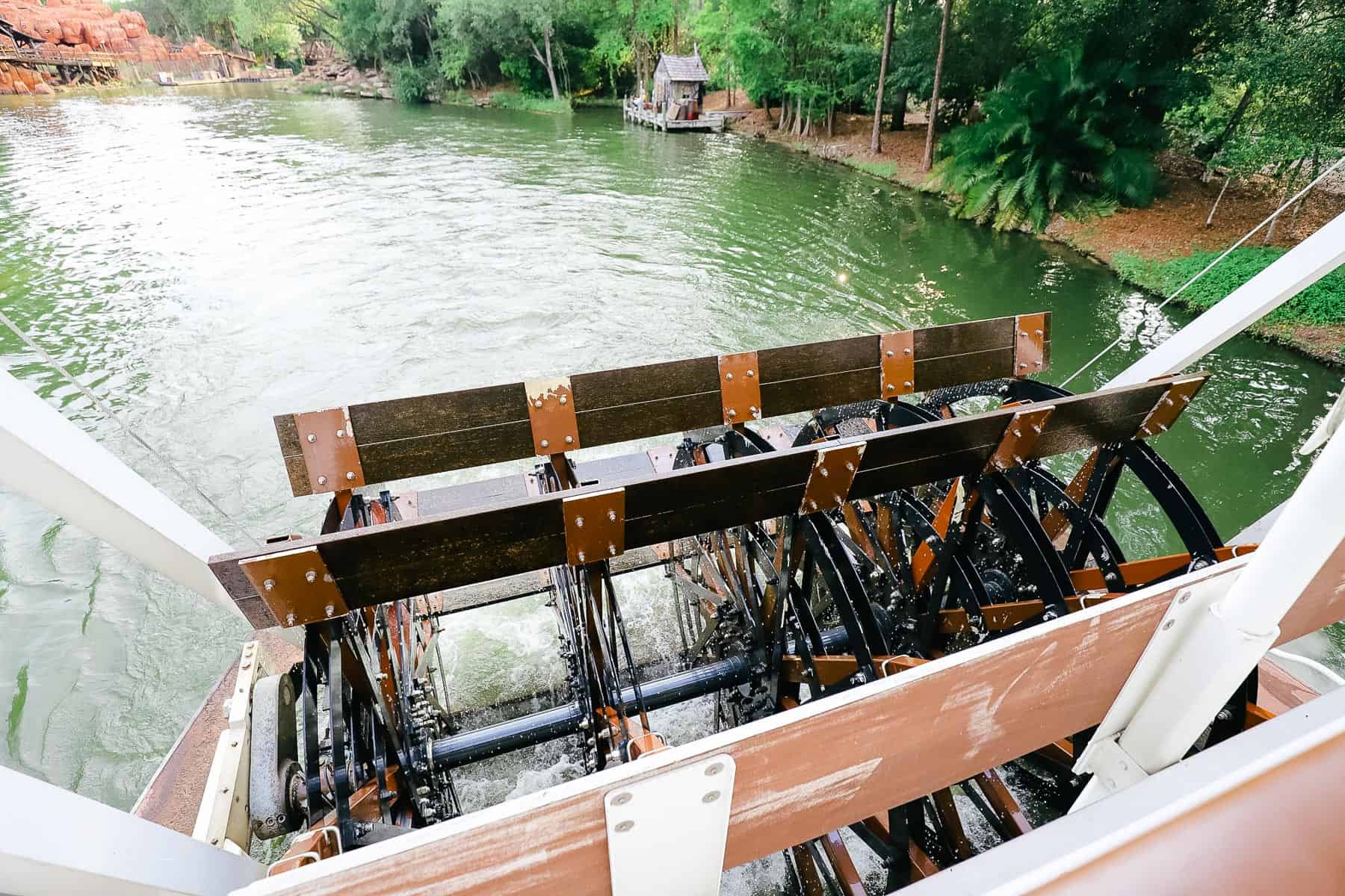 paddles at the back of the Riverboat 