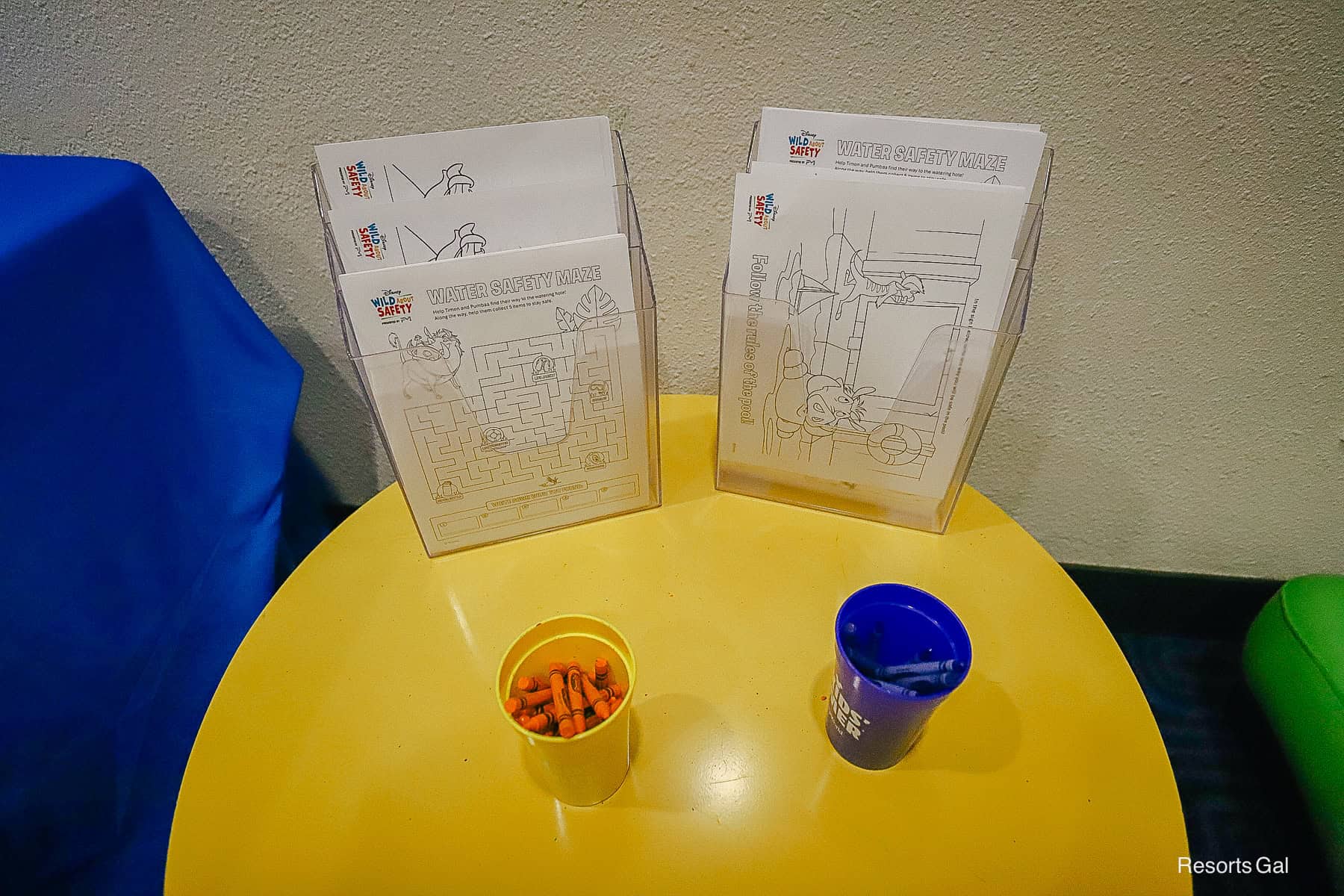 coloring sheets and crayons at Pop Century Pajama Party for Cool Kids Summer