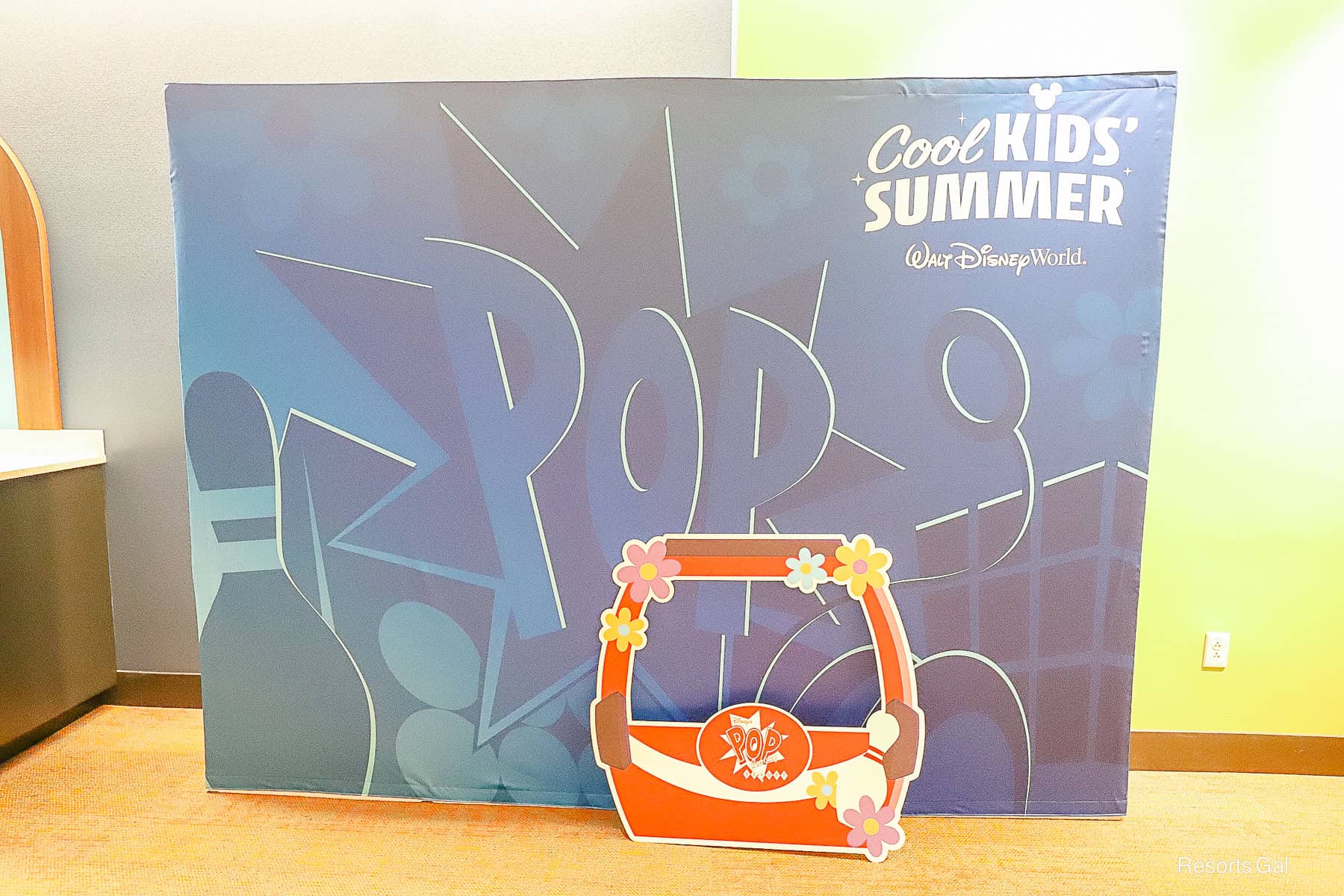 A Cool Kids Summer photo backdrop at Pop Century