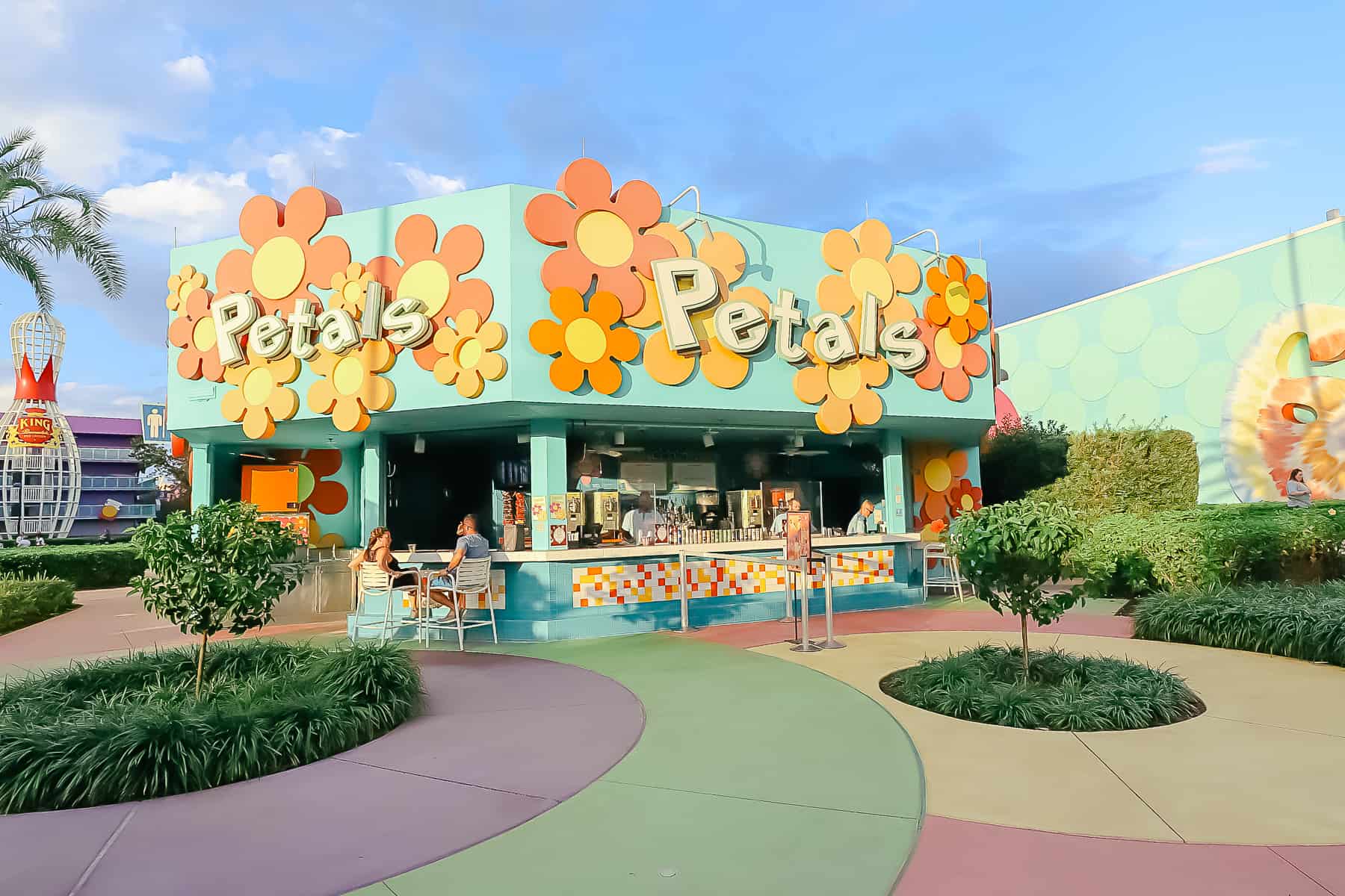 Petals pool bar sits behind the resort's lobby 