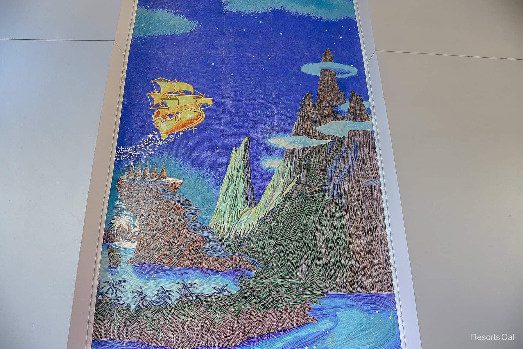 a ship sets sail through the air from Neverland 