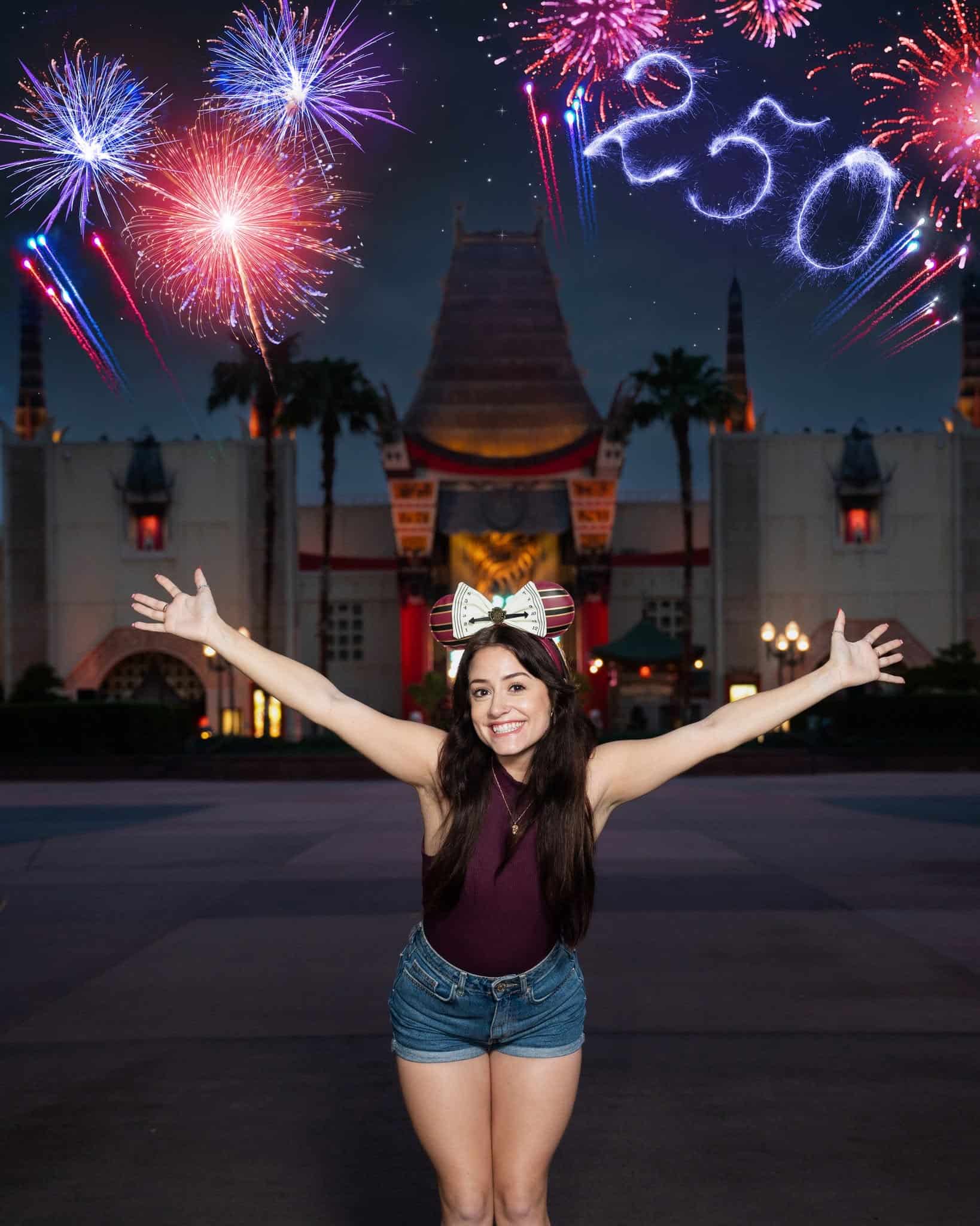 250th fireworks celebration photo at Disney World nighttime