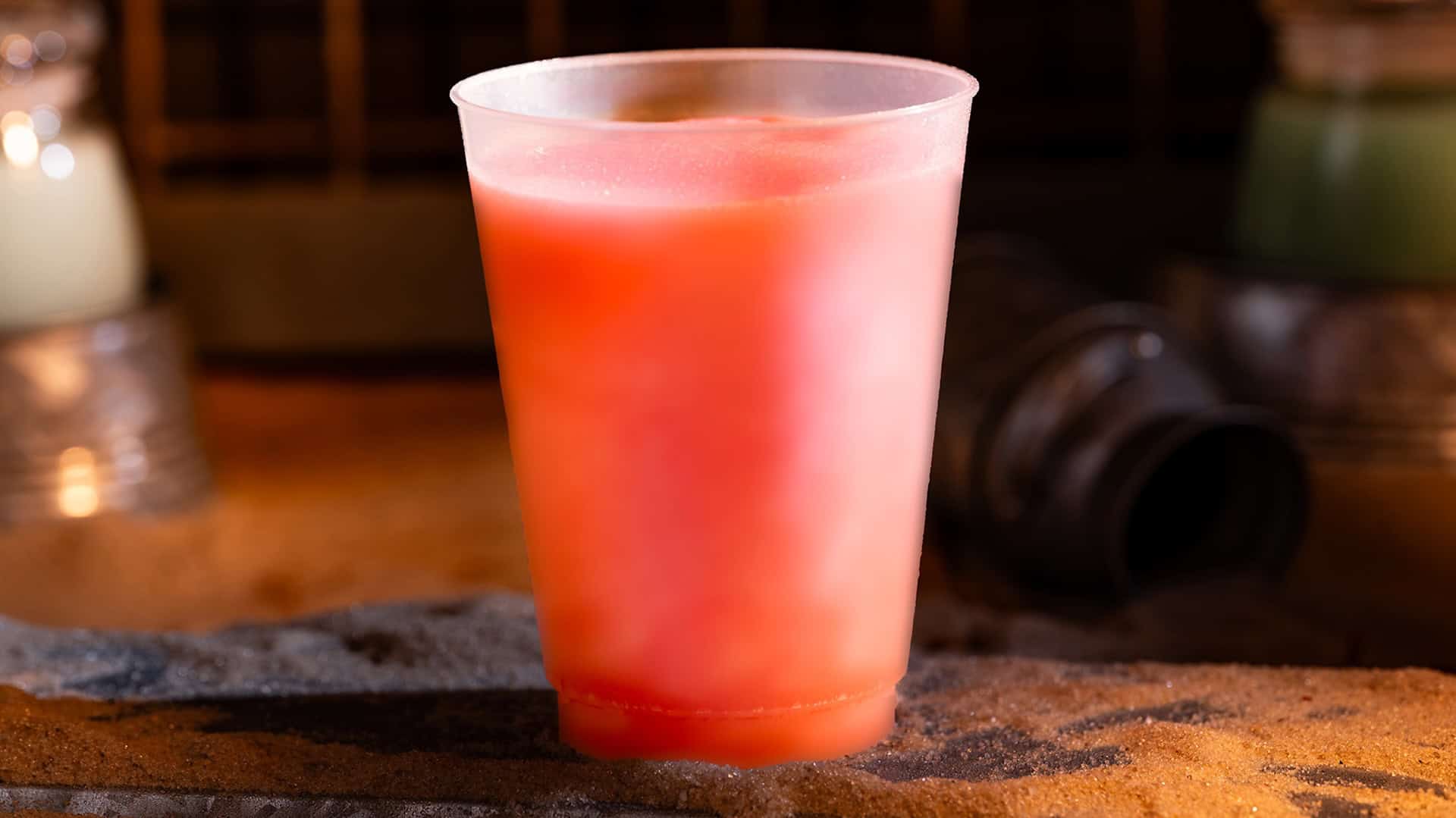 a glass of pink milk for Star Wars Day