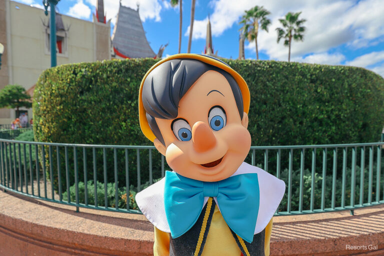 Meet Pinocchio at Disney’s Hollywood Studios Near Runaway Railway