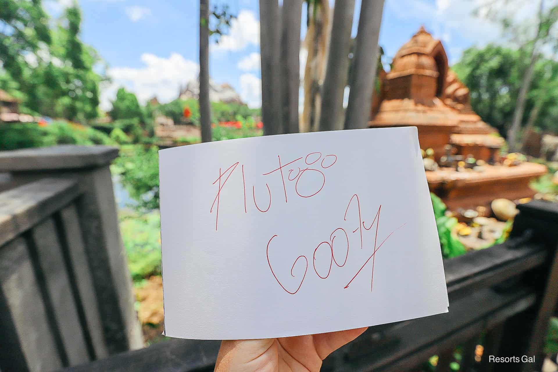 Pluto and Goofy's character autographs