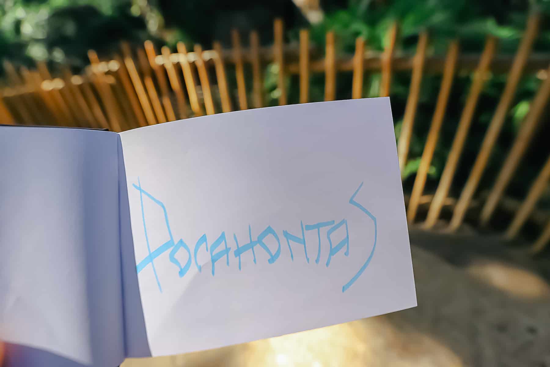 Pocahontas character autograph 