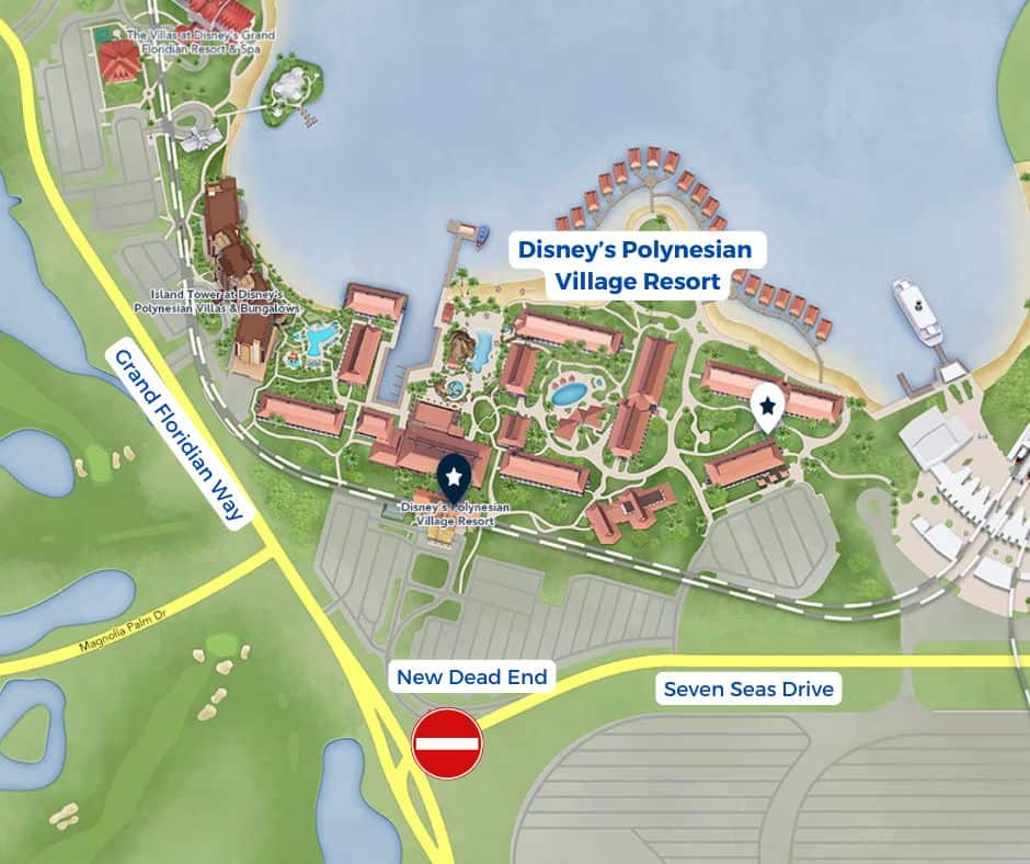 Map that shows the new dead end of Seven Seas Lagoon