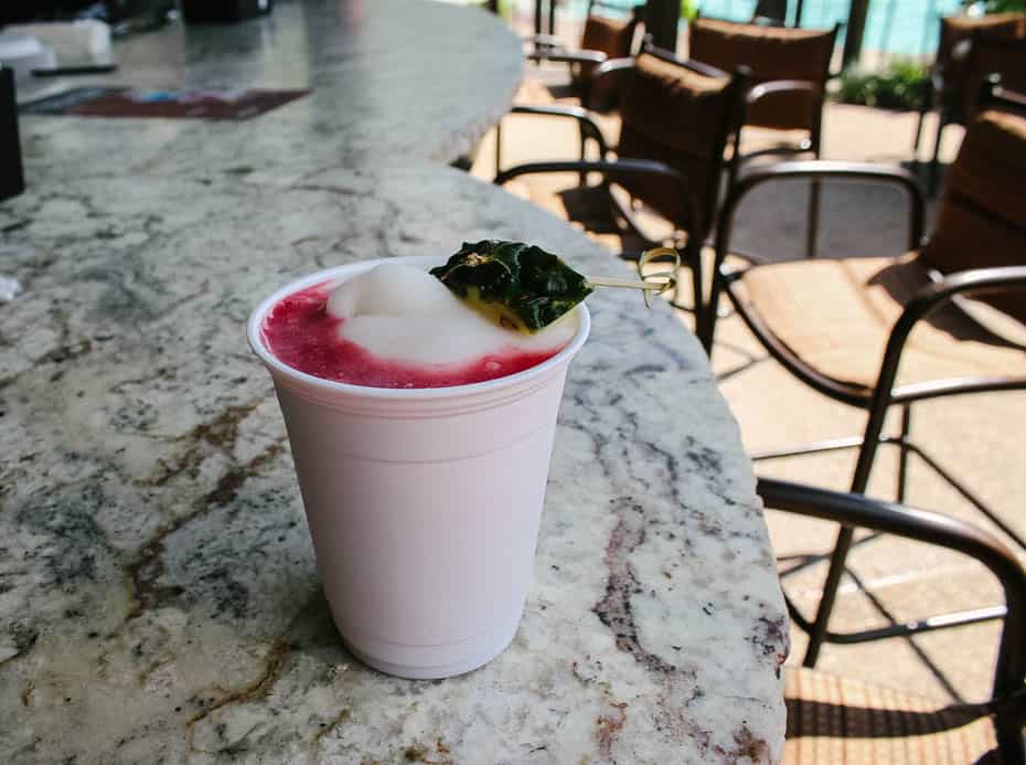 the lava smoothie at the Uzima Springs Pool Bar 