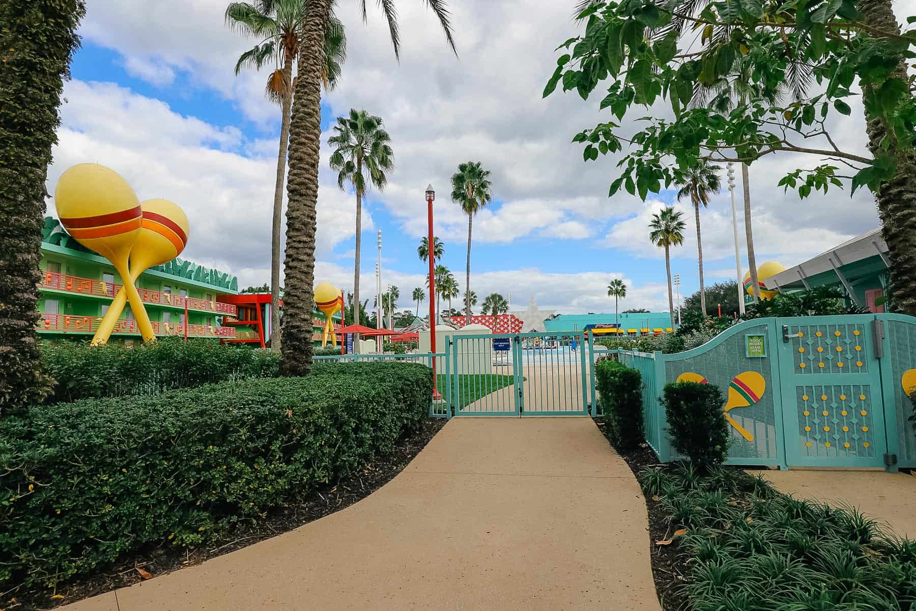 Entrance to the pool at All-Star Music 