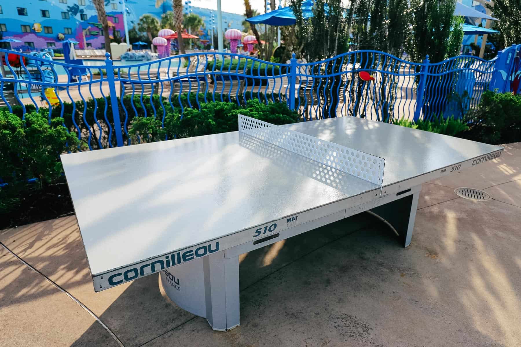 ping pong table near the Big Blue Pool at Art of Animation 