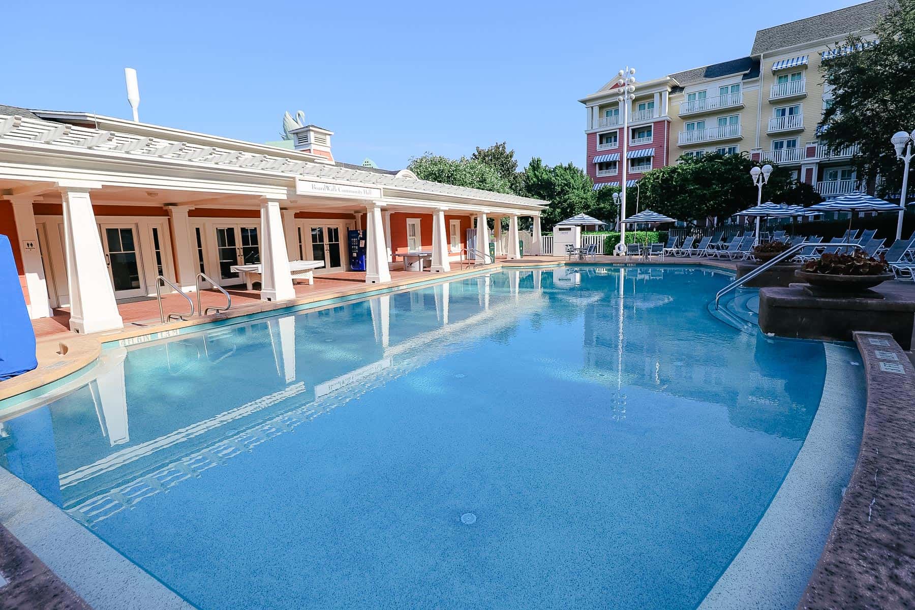 a quiet pool with an oblong shape at the Boardwalk Villas 