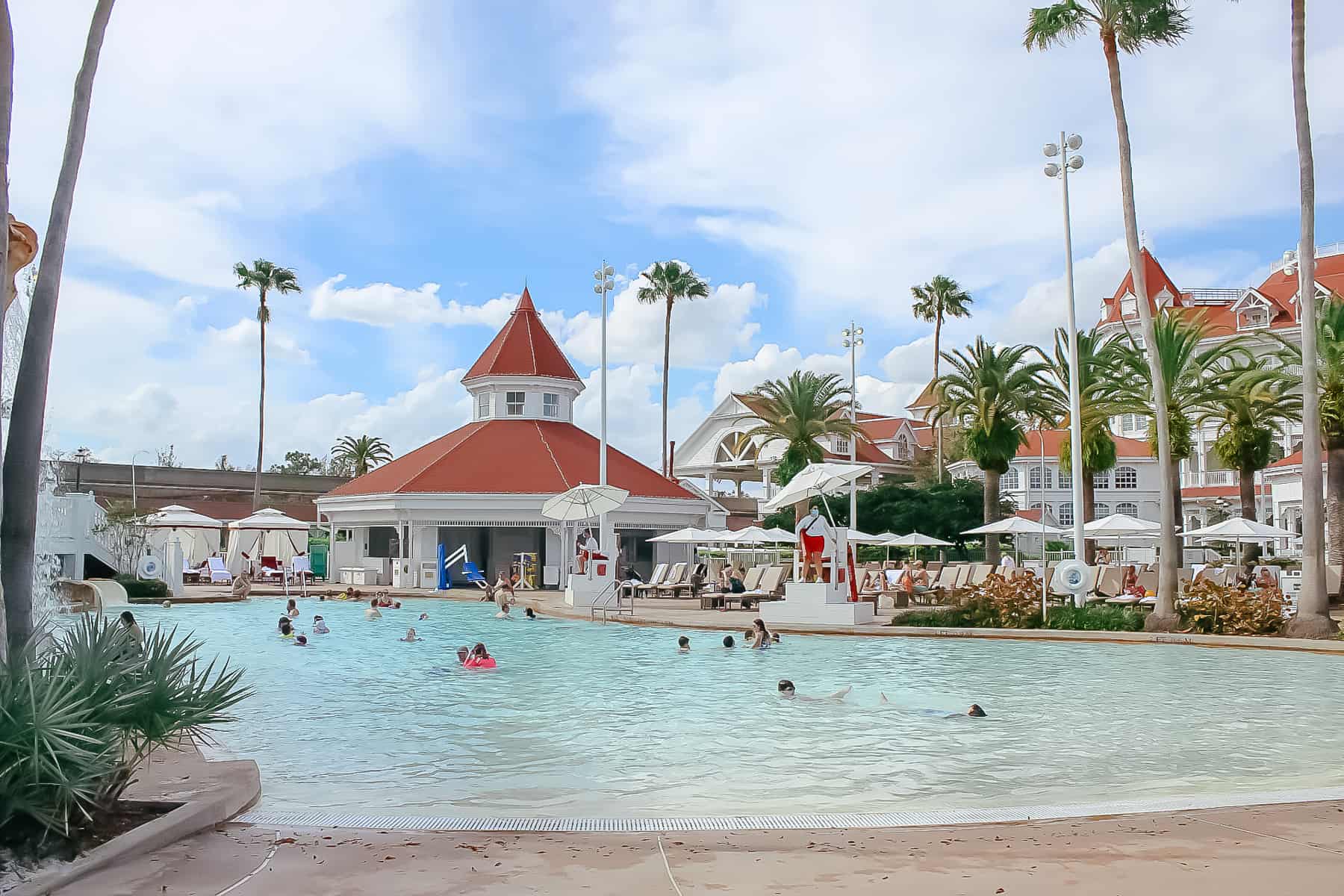 guests enjoying the Beach Pool at Grand Floridian 