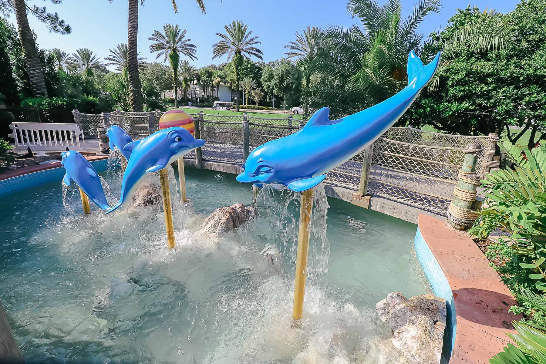 dolphin splash element at Old Key West 