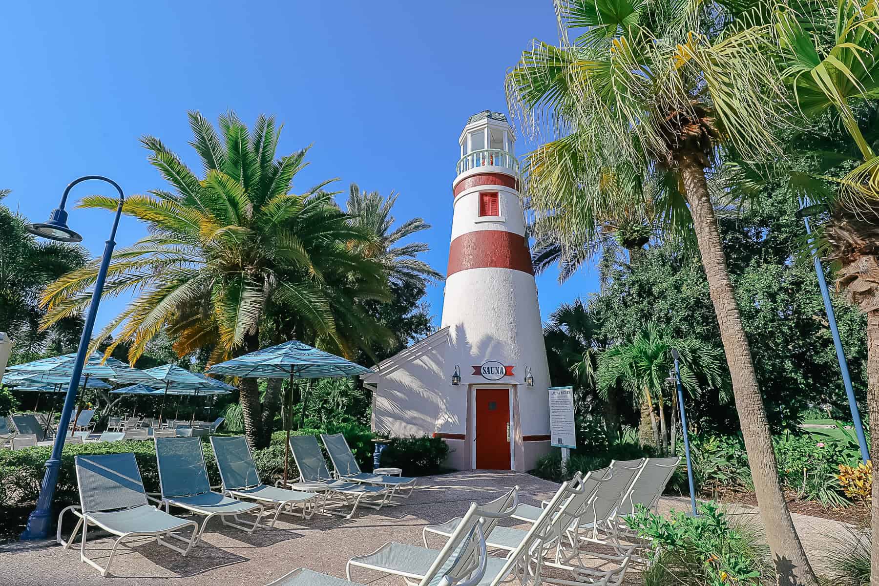 the lighthouse that doubles as a sauna at Disney's Old Key West 