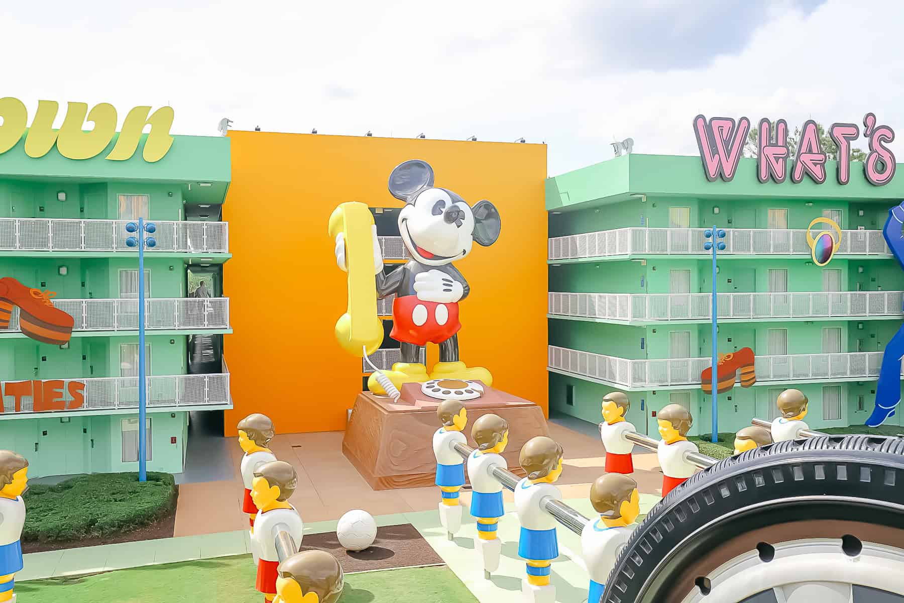 Mickey Mouse as a giant rotary dial phone at Pop Century