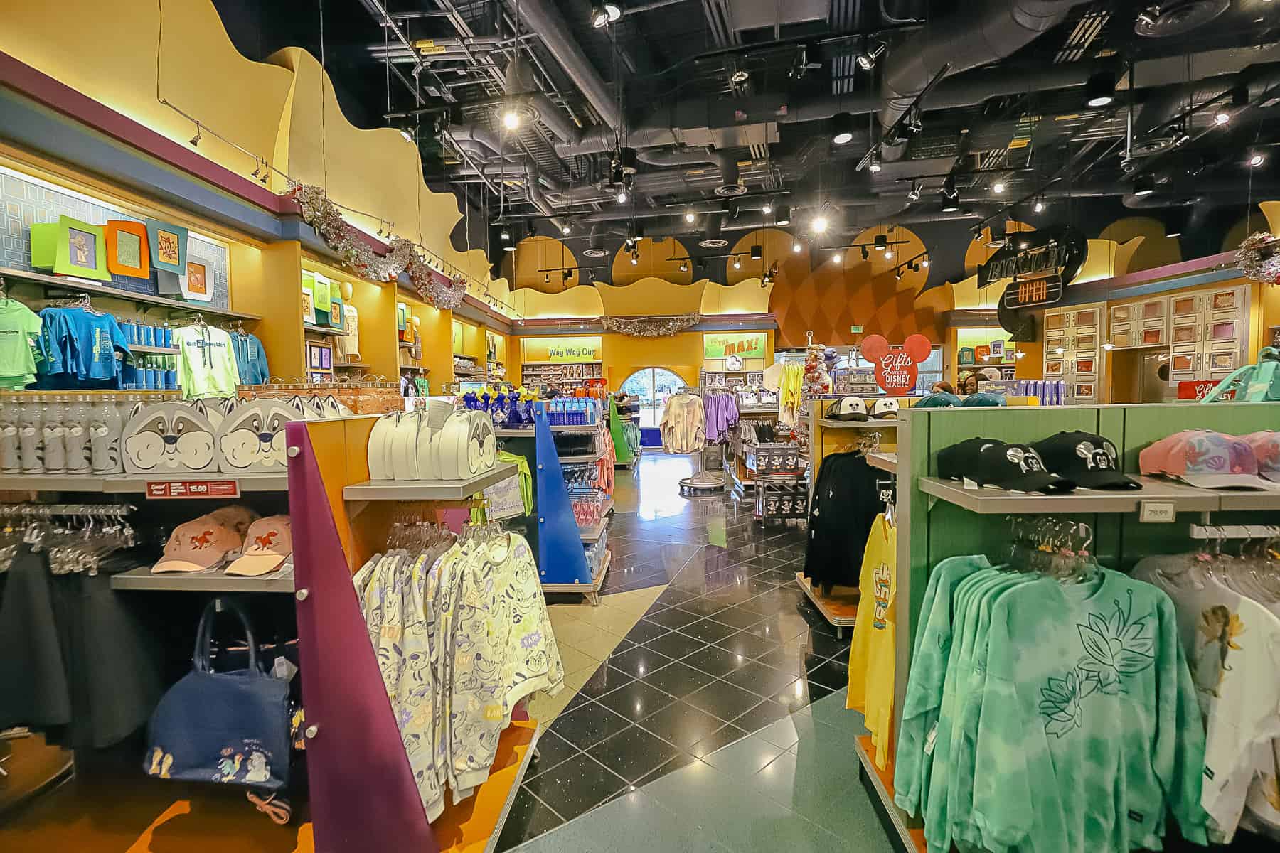 shows the layout of the gift shop 