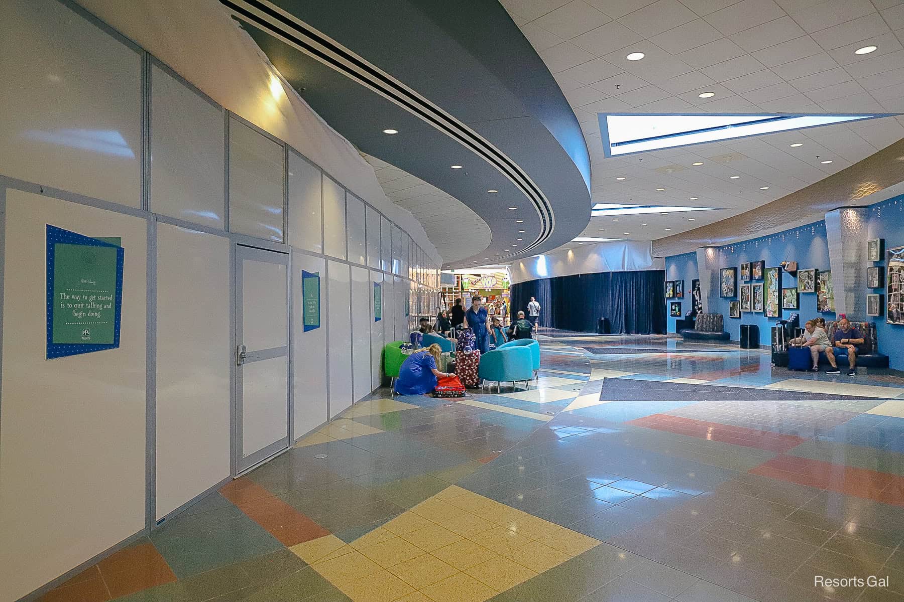 lobby construction walls in place at Pop Century August 2025